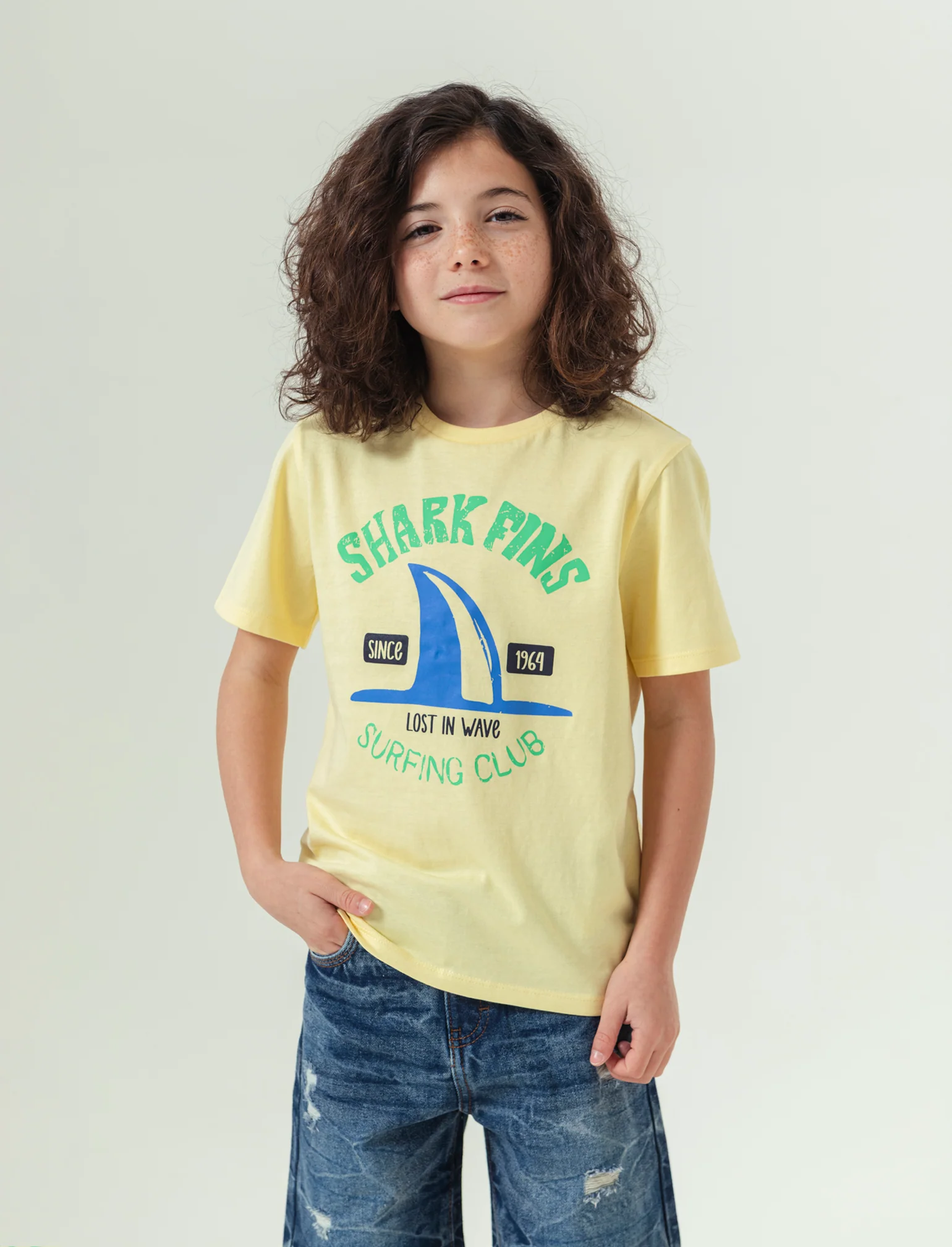 T-shirt con stampa summer da bambino - Giallo - Image 3