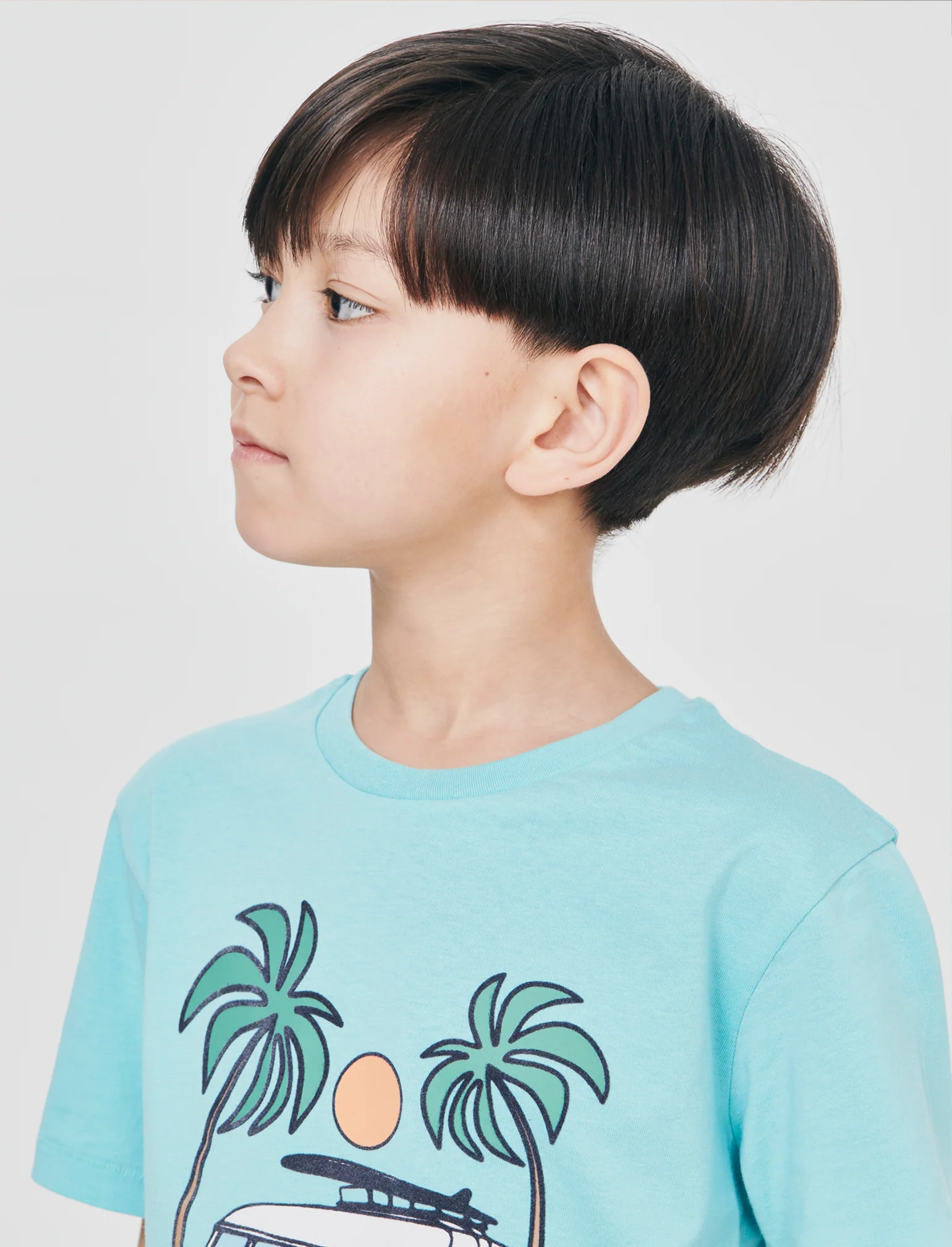 T-shirt con stampa versatile in cotone - Verde acqua - Image 4