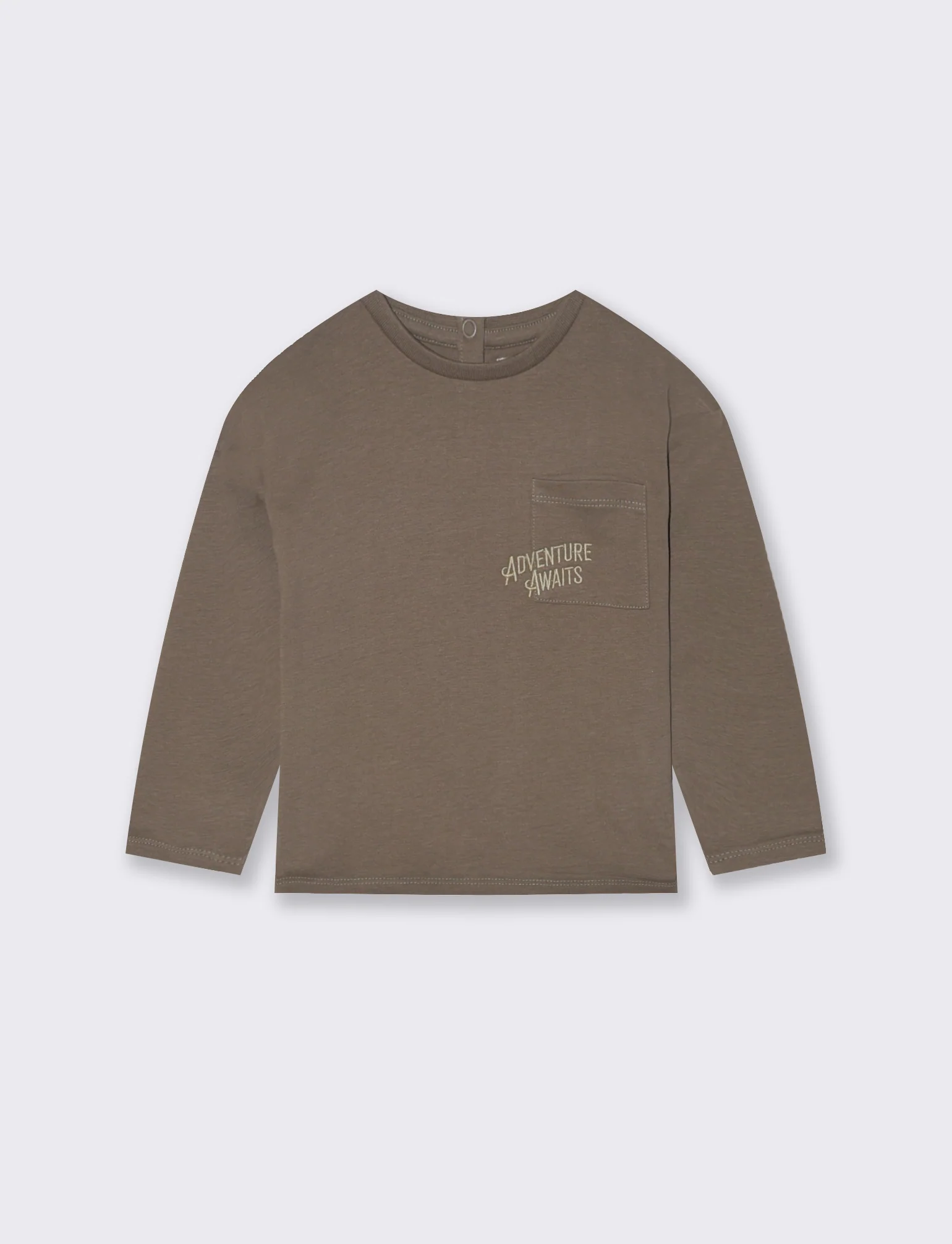 T shirt con tasca - Grigio fango