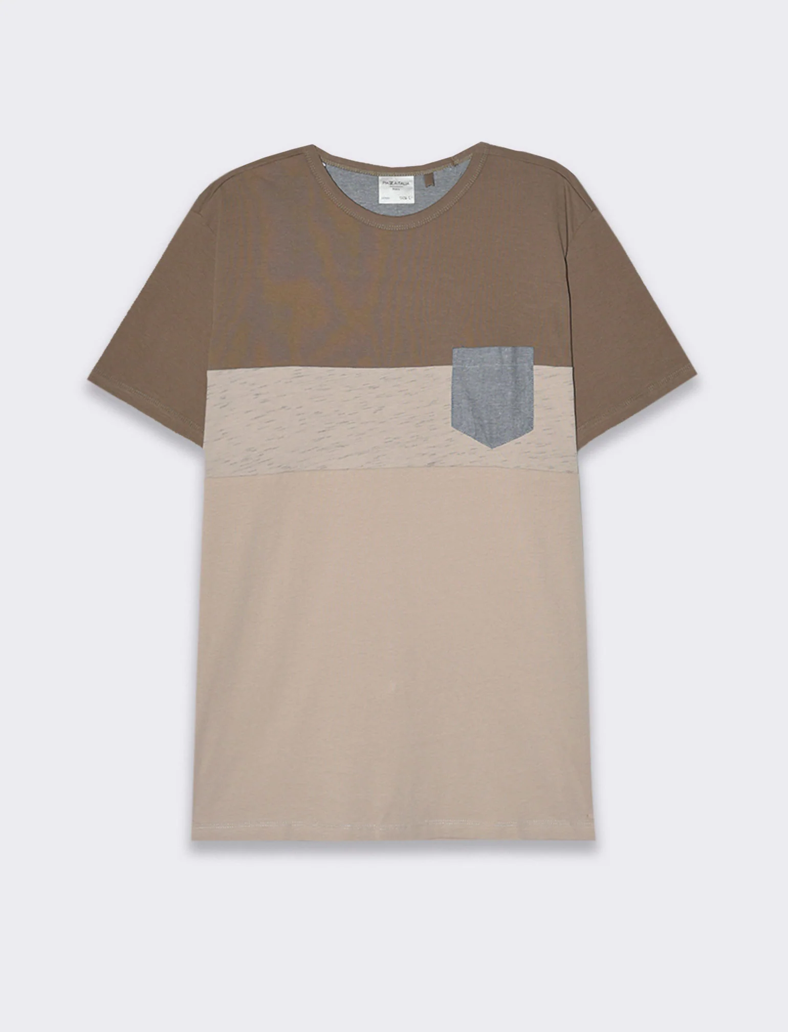T-shirt con taschino da uomo - Grigio fango - Image 4