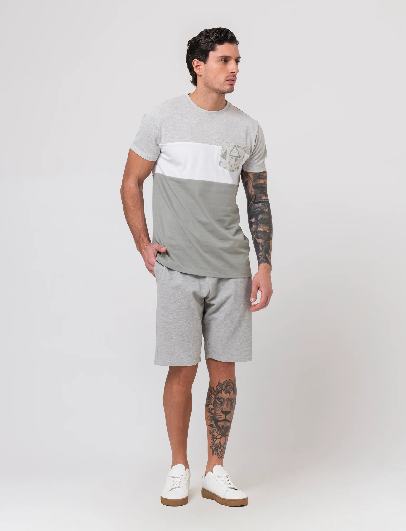 T-shirt con taschino da uomo - Verde - Image 3