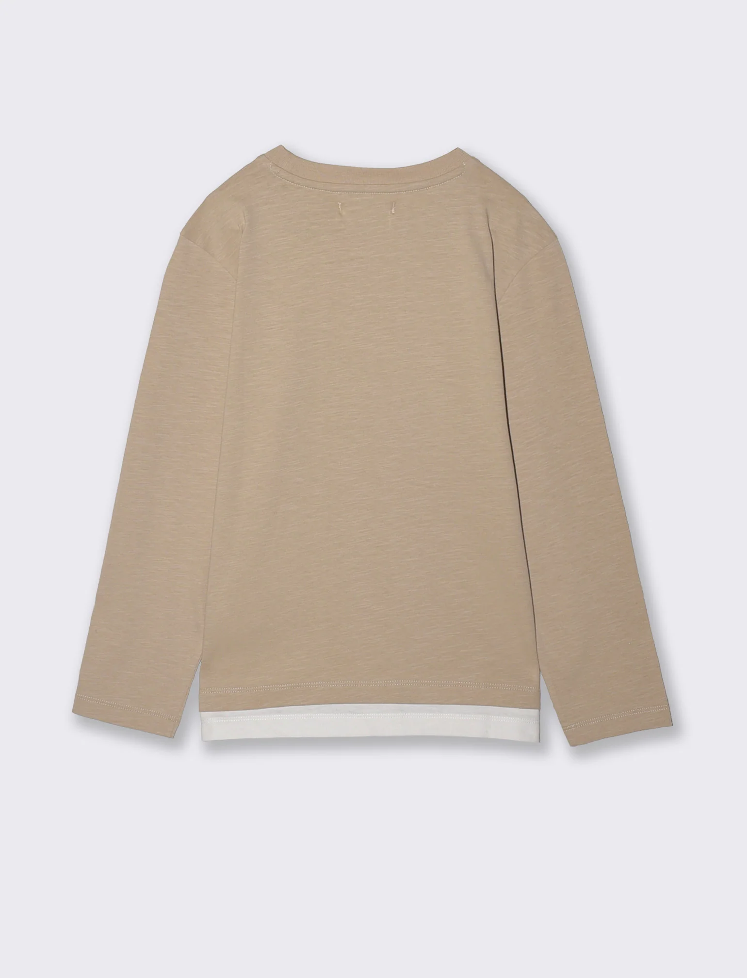 T-shirt con taschino e patch colorato - Beige - Image 2