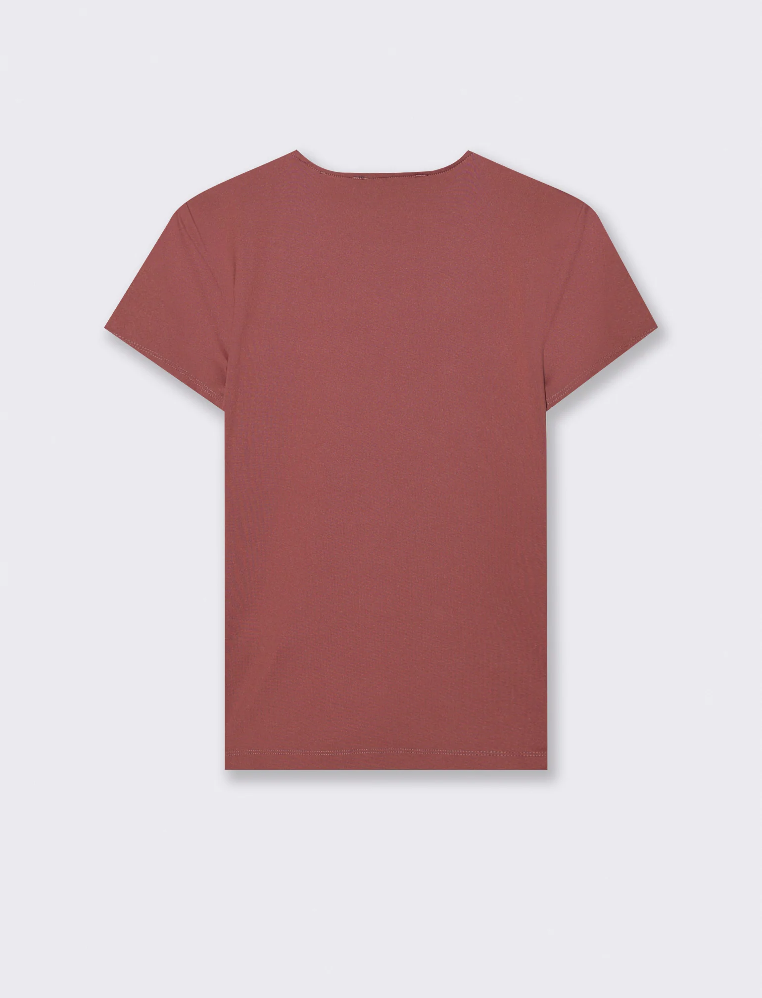 T-SHIRT CON TESSUTO ELASTICO - Rosso mattone - Image 2