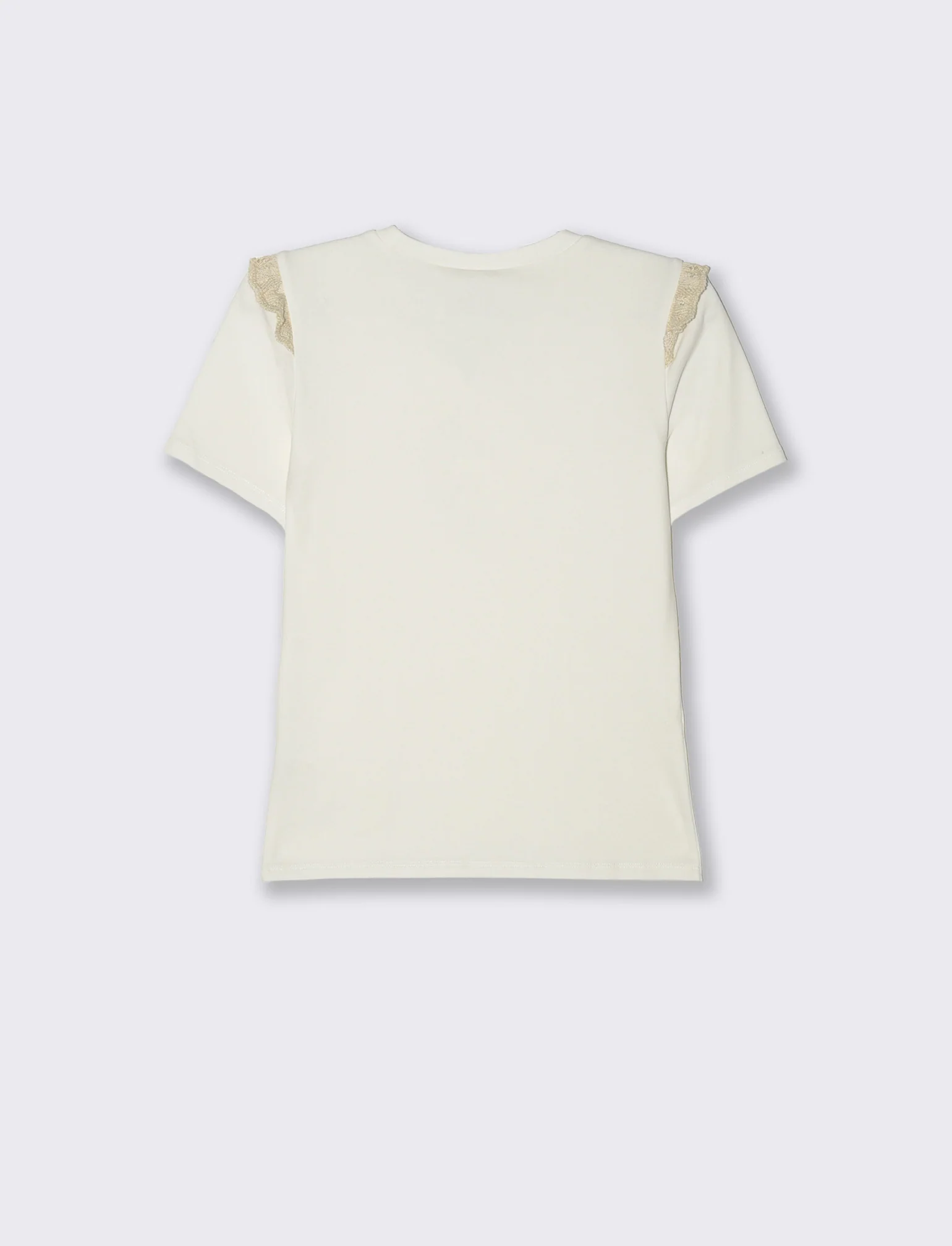 T-shirt con volant da donna - Bianco latte - Image 5