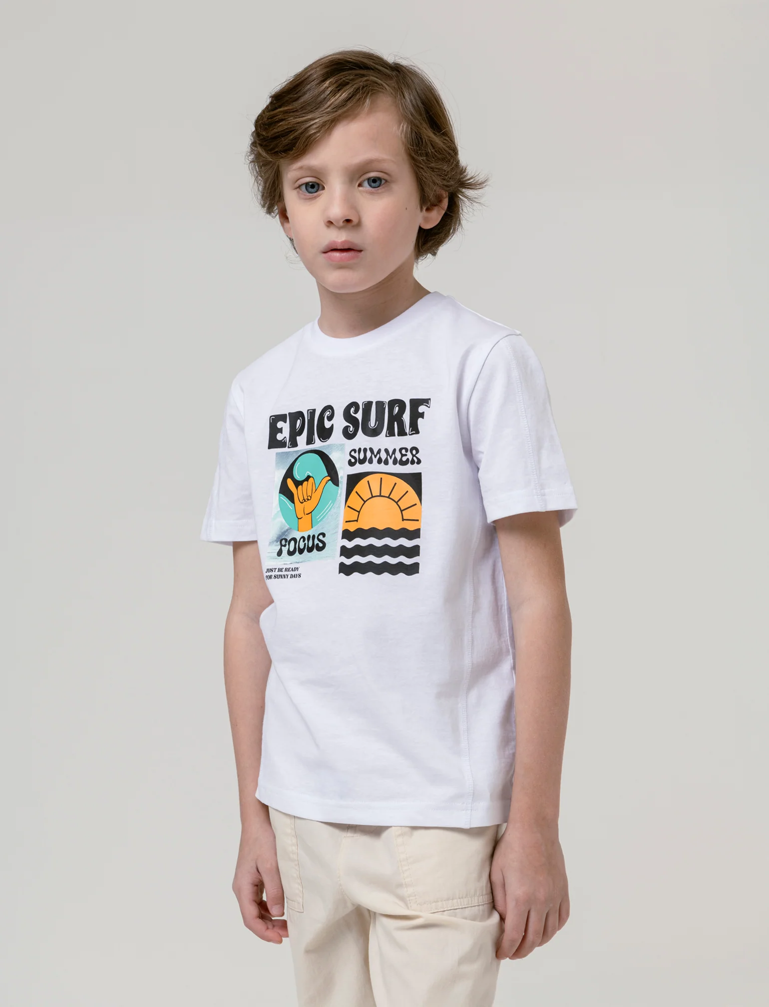 T-shirt coreana da bambino - Bianco