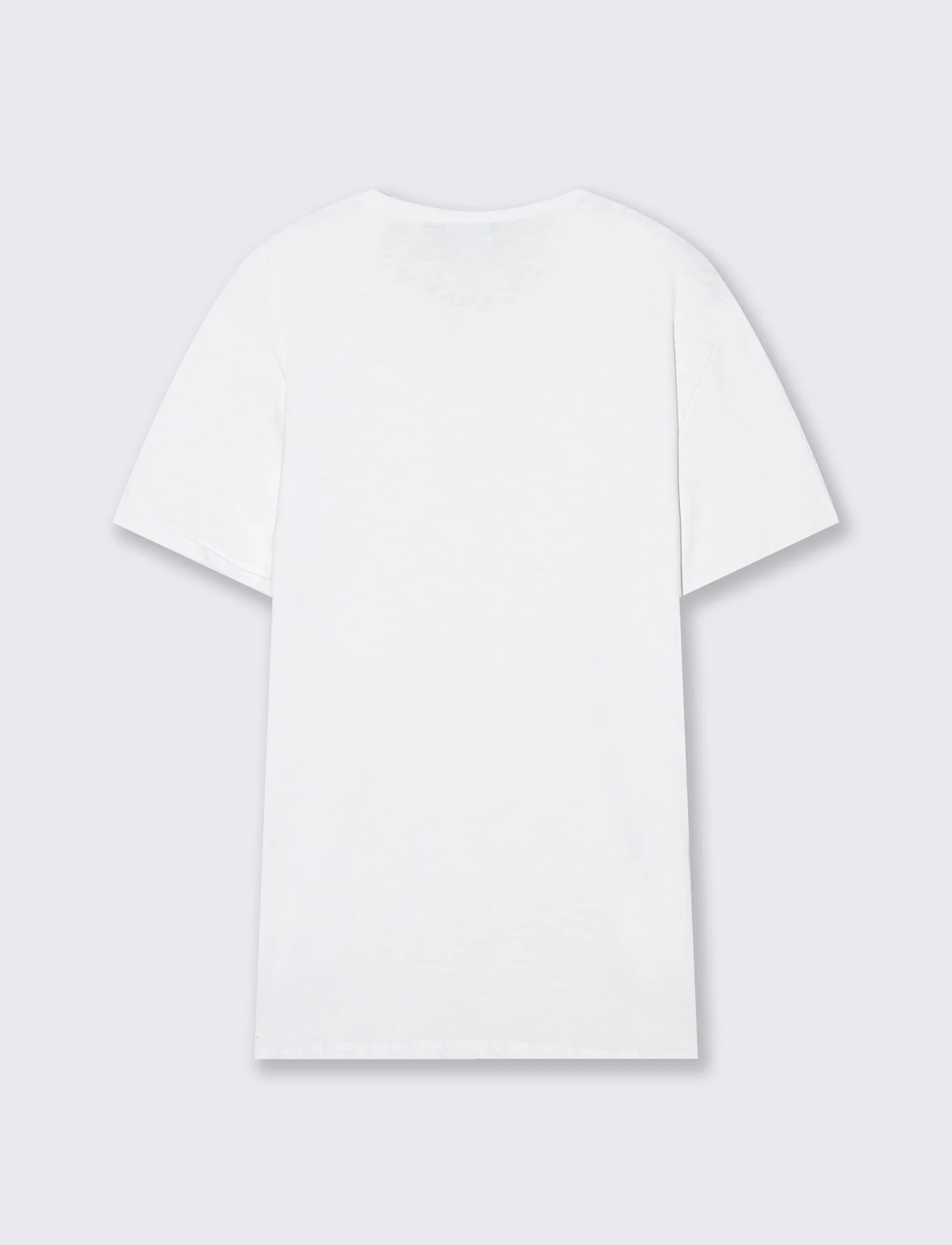 T-shirt cotone collo serafino bottoni - Bianco - Image 2