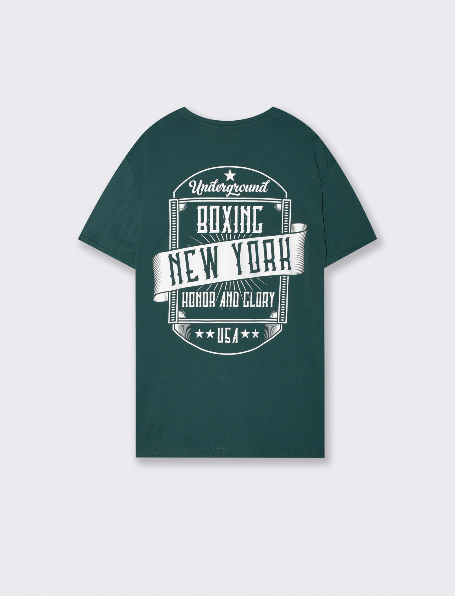 T-shirt cotone con stampa a contrasto - Verde petrolio - Image 3