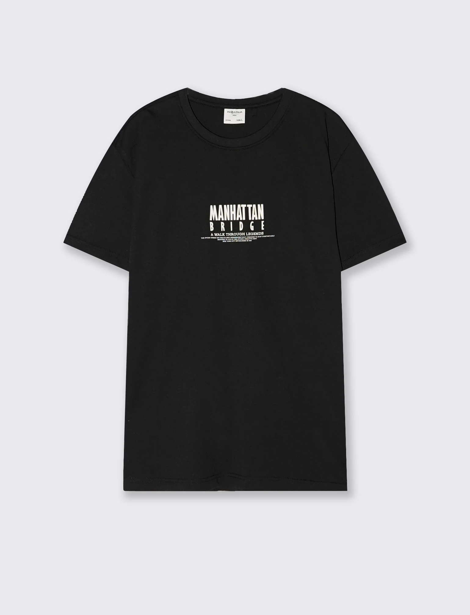 T-shirt cotone con stampa a rilievo - Nero
