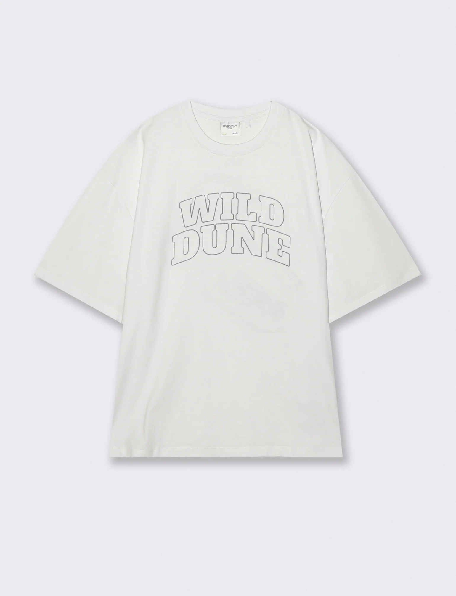 T-shirt cotone con stampa effetto ricamo - Bianco