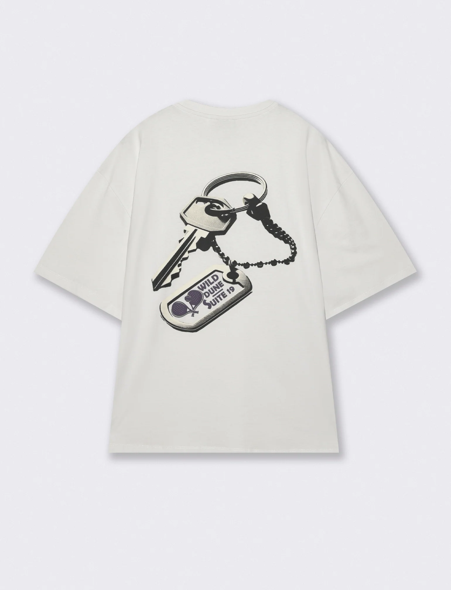 T-shirt cotone con stampa effetto ricamo - Bianco - Image 2