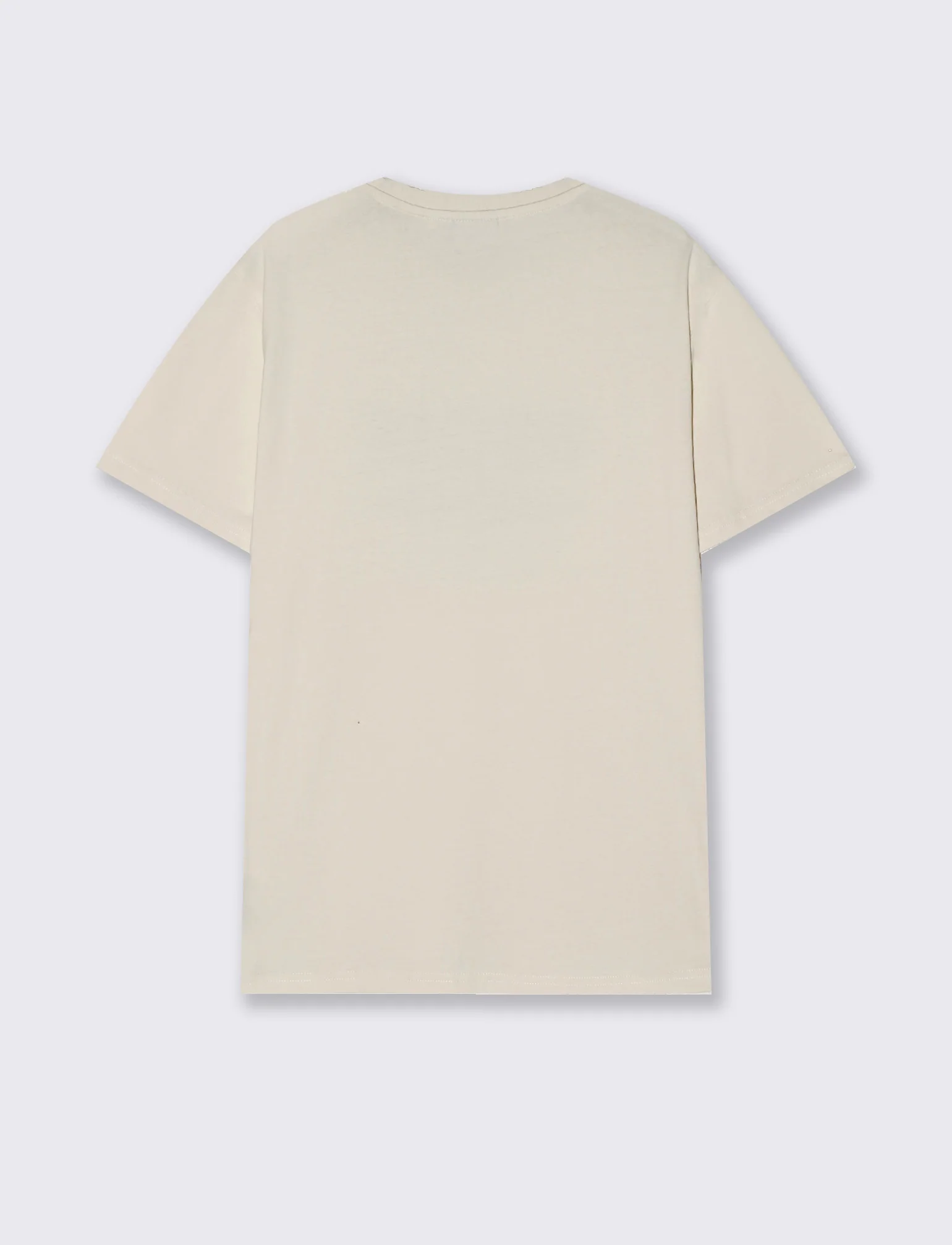 T-shirt cotone con stampa effetto velluto - Beige ecru - Image 2