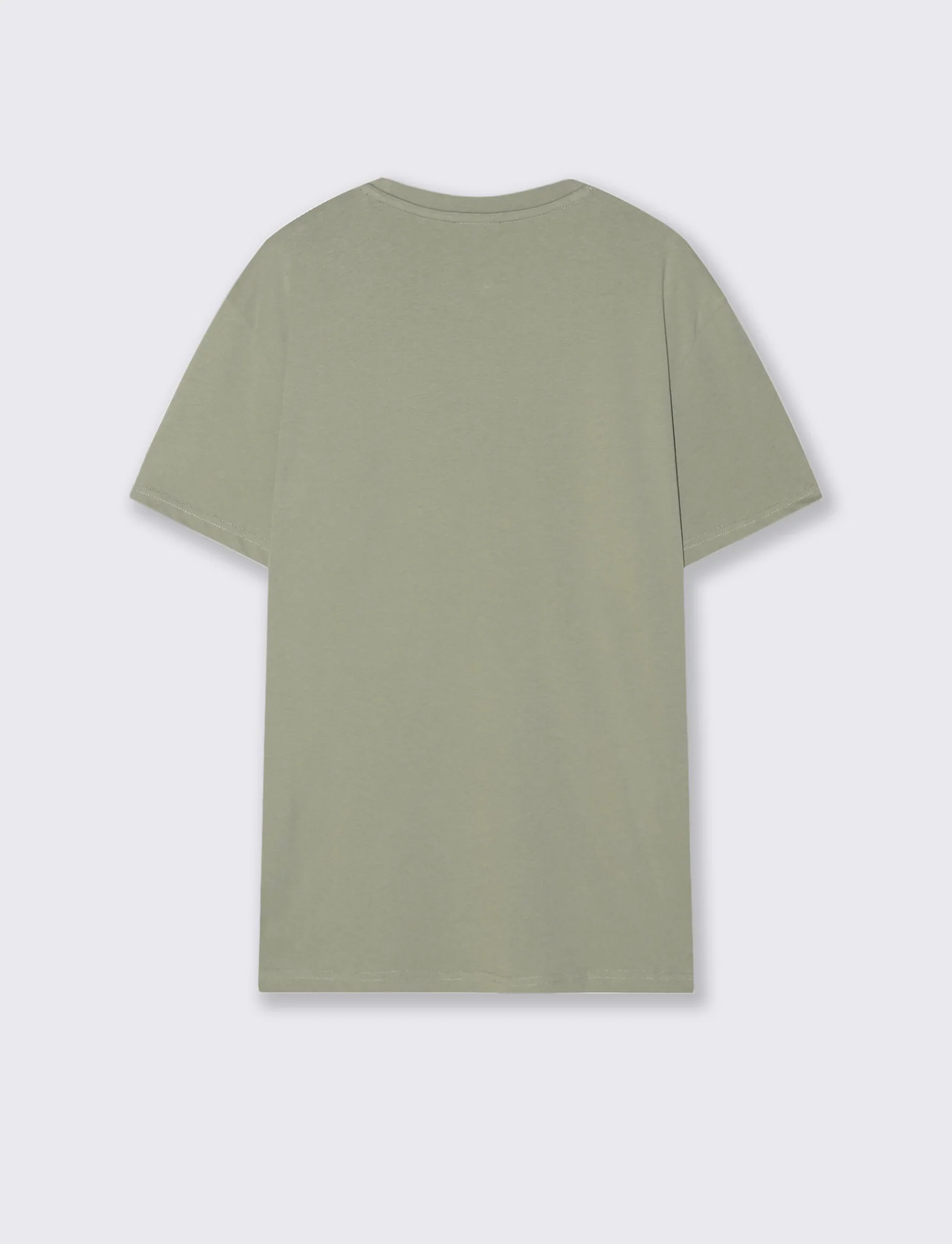 T-shirt cotone girocollo stampa contrasto - Verde - Image 2