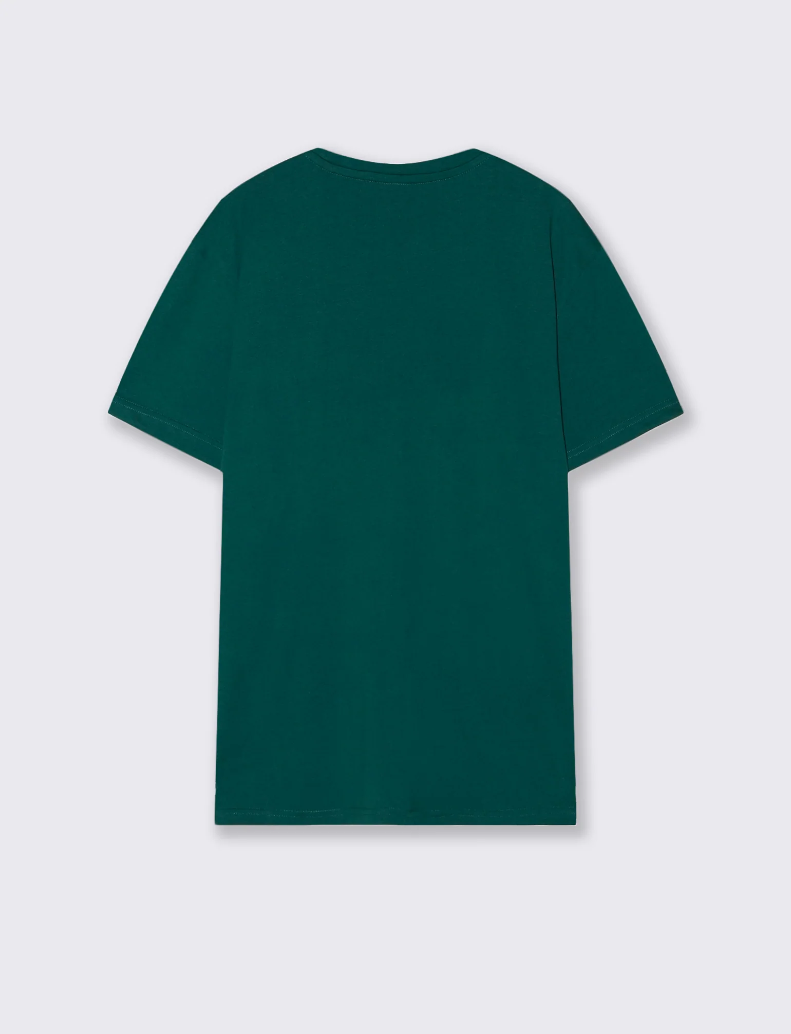 T-shirt cotone girocollo stampa contrasto - Verde petrolio - Image 2