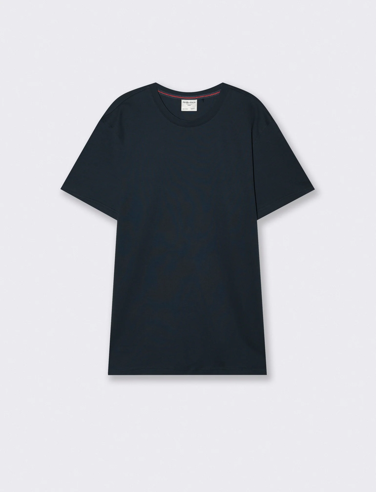 T-shirt cotone jacquard maniche corte - Blu