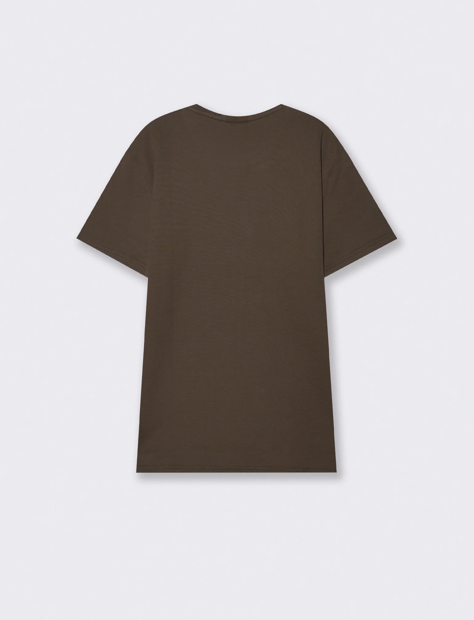 T-shirt cotone jacquard maniche corte - Moro - Image 2
