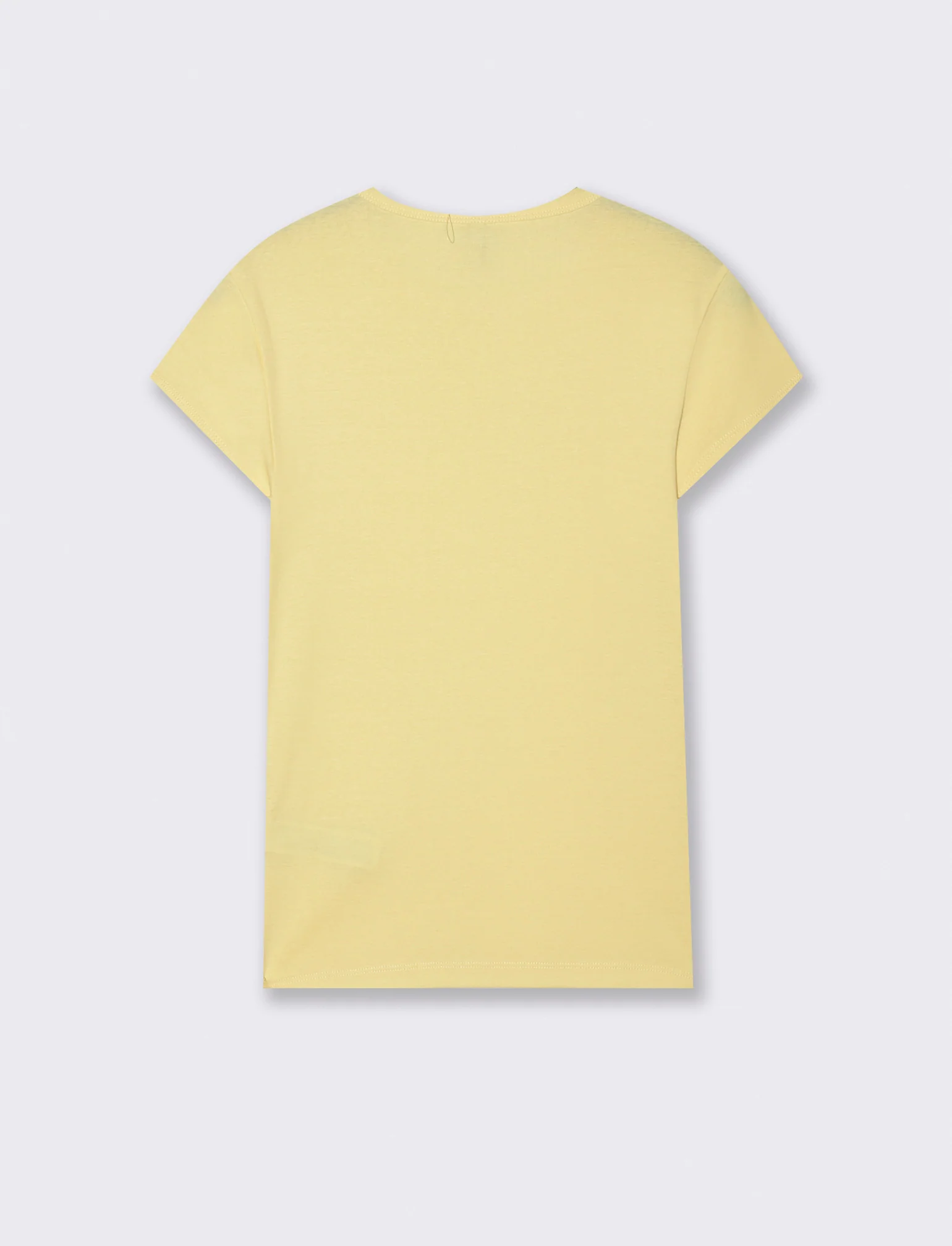 T-Shirt Cotone Manica Corto Girocollo - Giallo - Image 2
