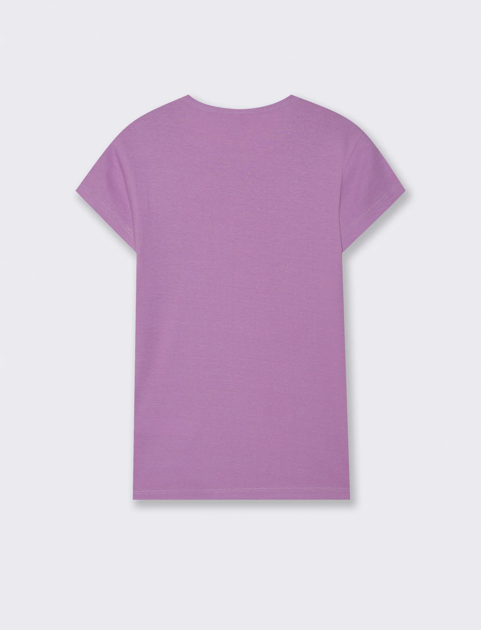 T-Shirt Cotone Manica Corto Girocollo - Viola malva - Image 2