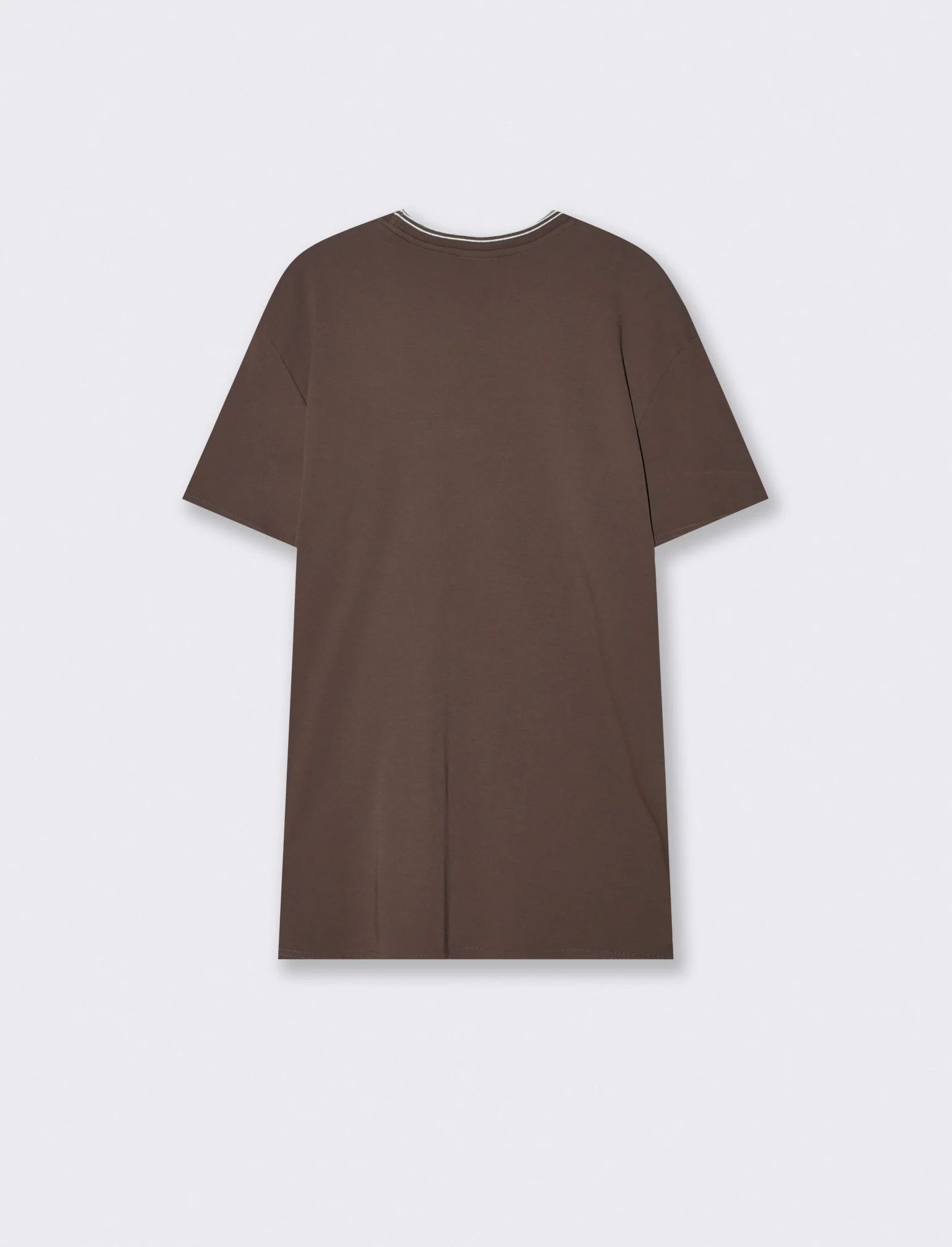 T-shirt cotone mercerizzato con contrasti - Moro - Image 2