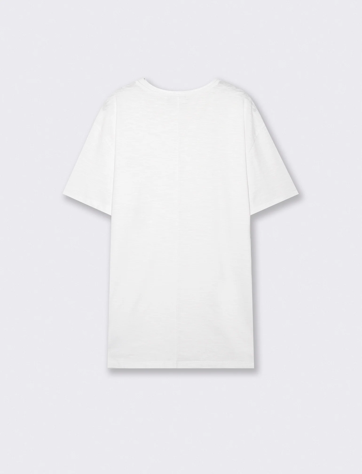 T-shirt cotone slub loose fit con tasca - Bianco - Image 2