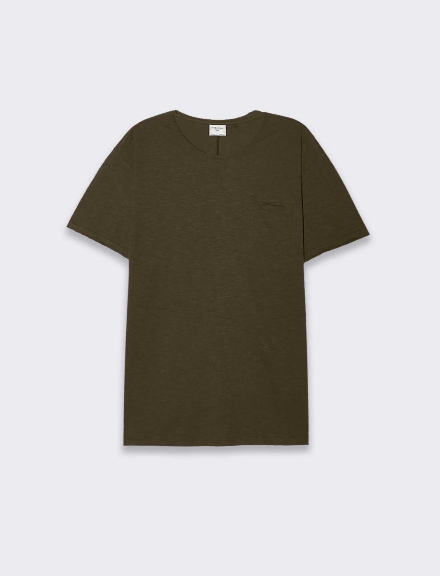 T-SHIRT COTONE SLUB LOOSE FIT - Verde kaki - Image 2