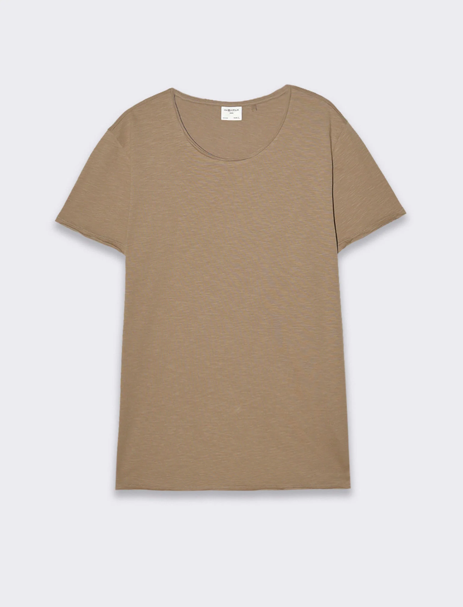 T-shirt cotone slub regular fit da uomo - Grigio tortora - Image 4