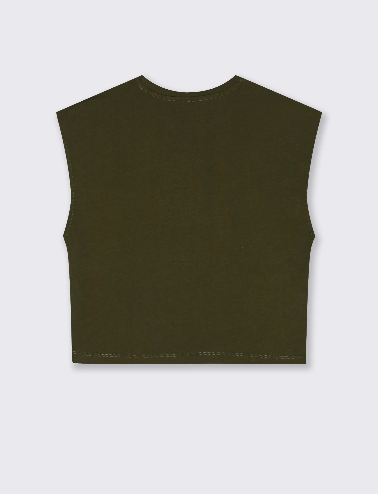 T-Shirt Crop Basica Girocollo - Kaky 1 - Image 2