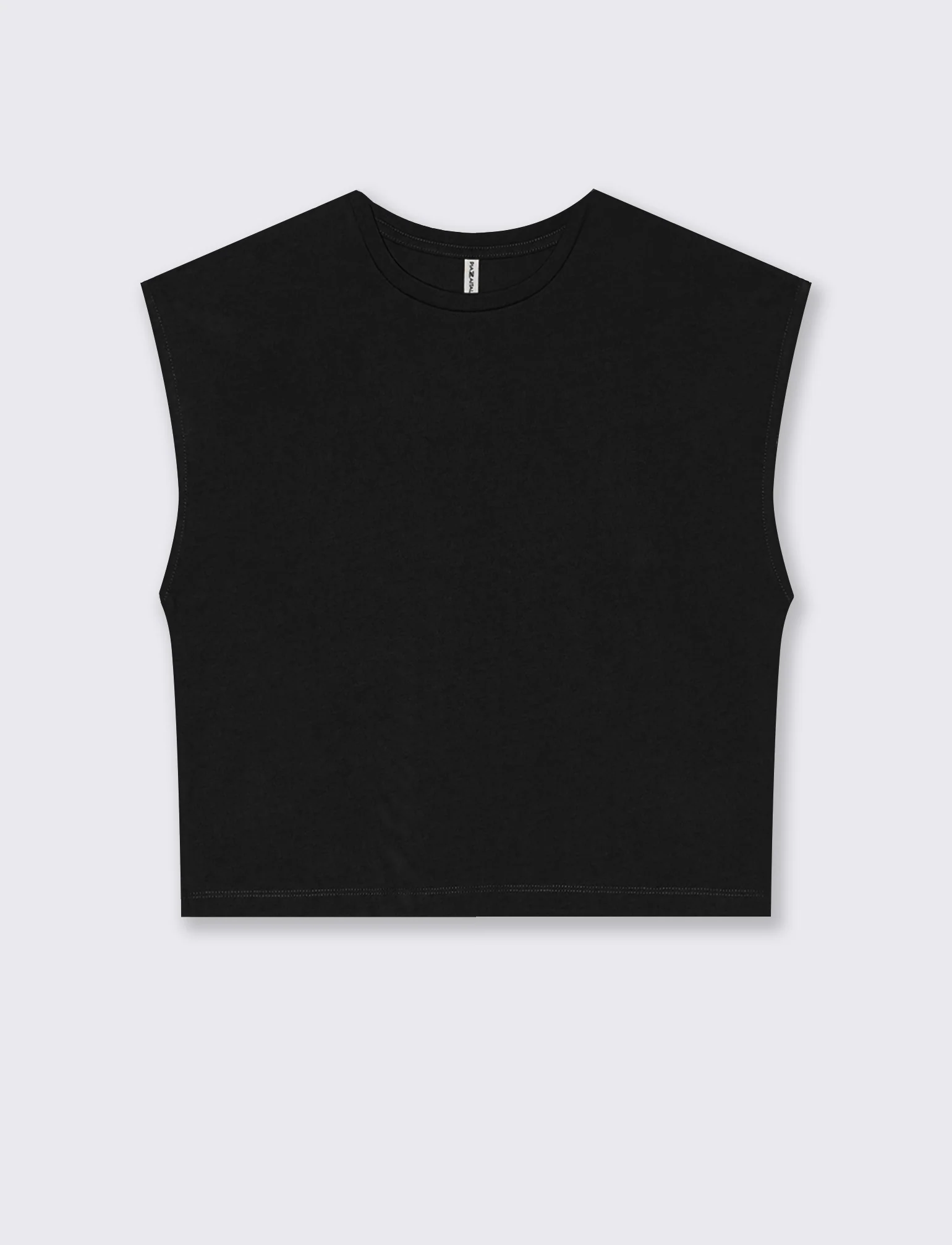 T-Shirt Crop Basica Girocollo - Nero
