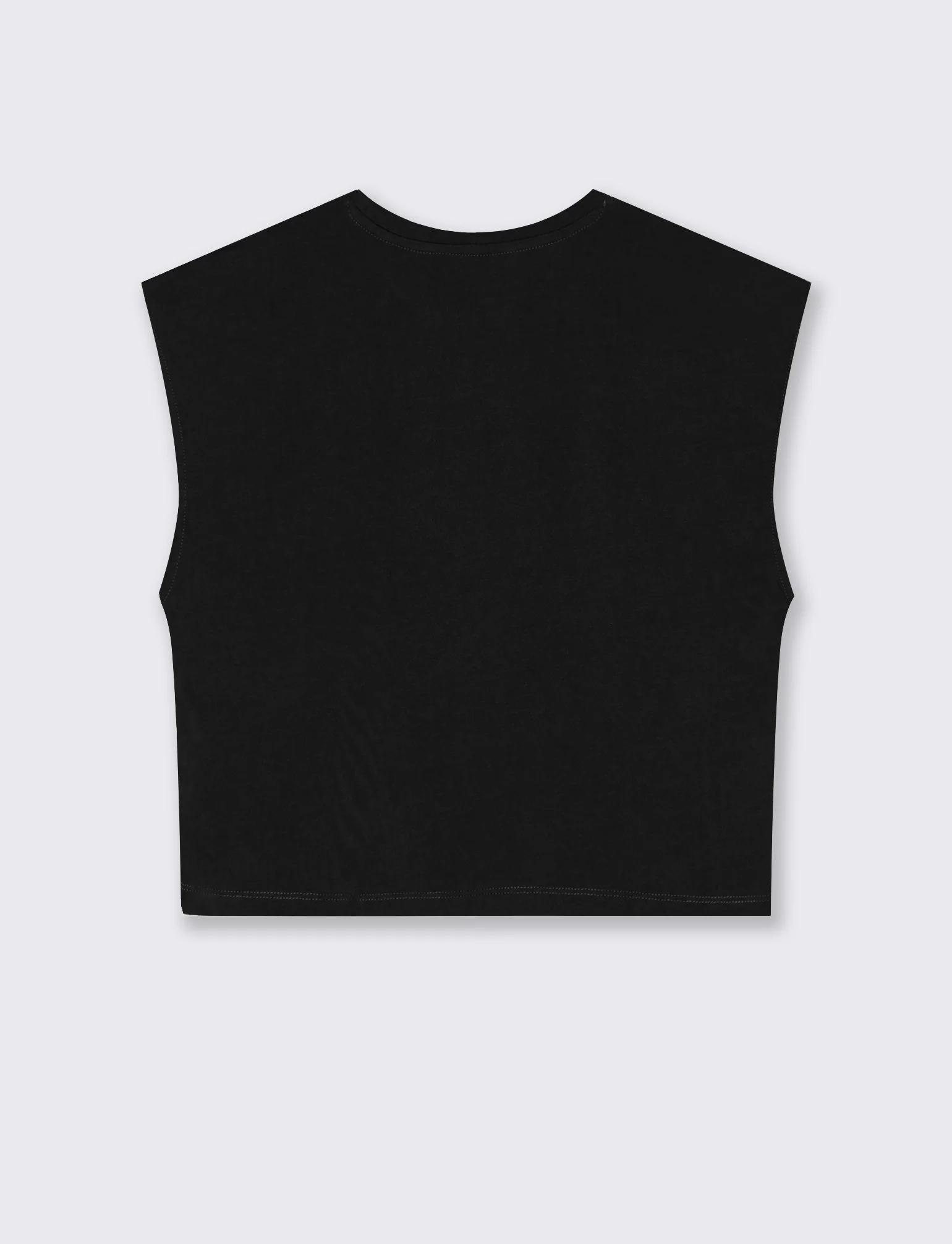 T-Shirt Crop Basica Girocollo - Nero - Image 2