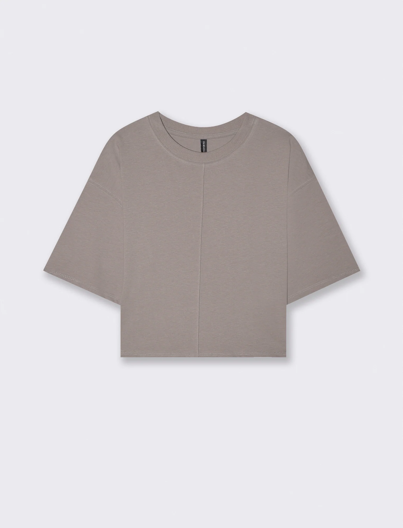 T-Shirt Crop in Cotone - Grigio