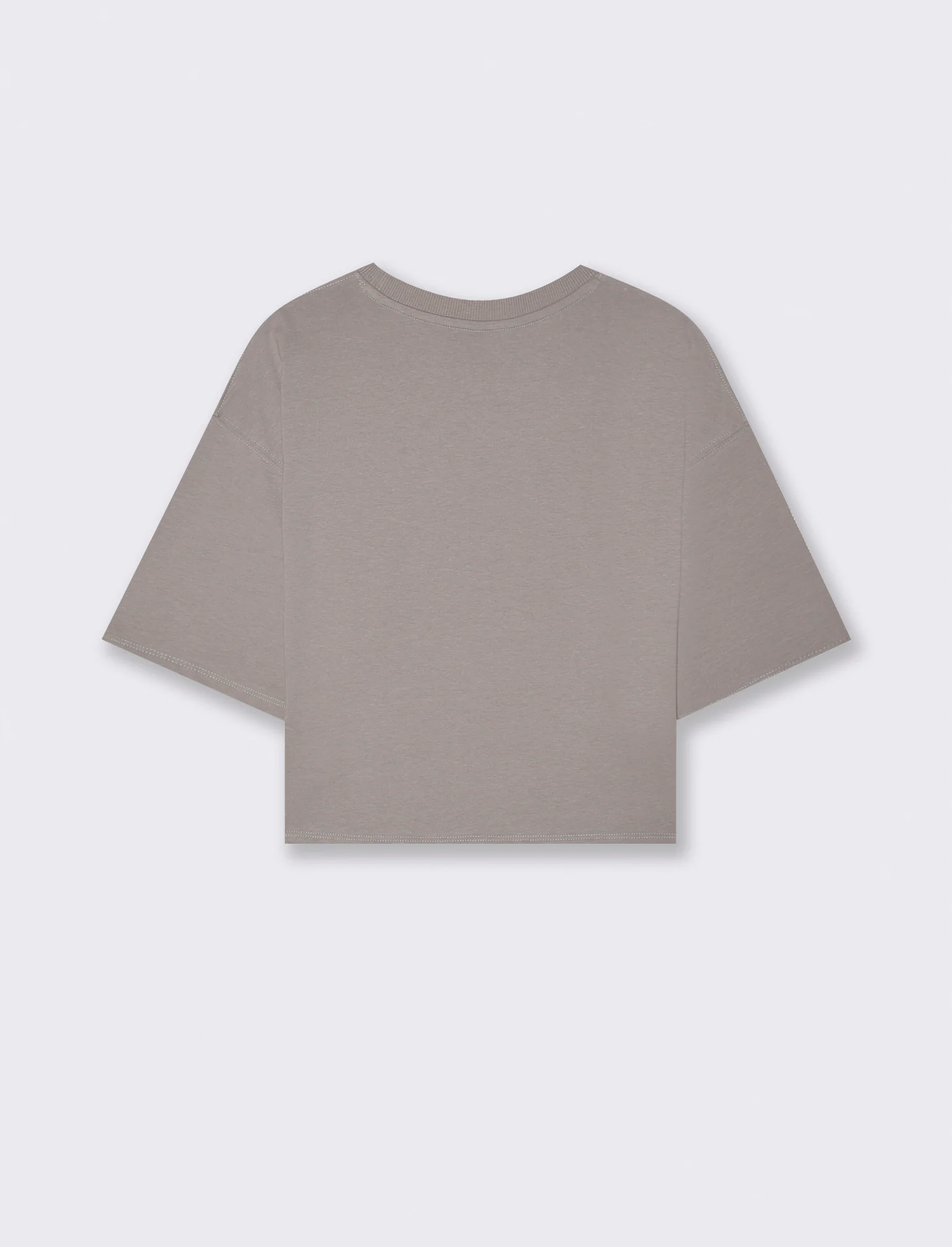 T-Shirt Crop in Cotone - Grigio - Image 2