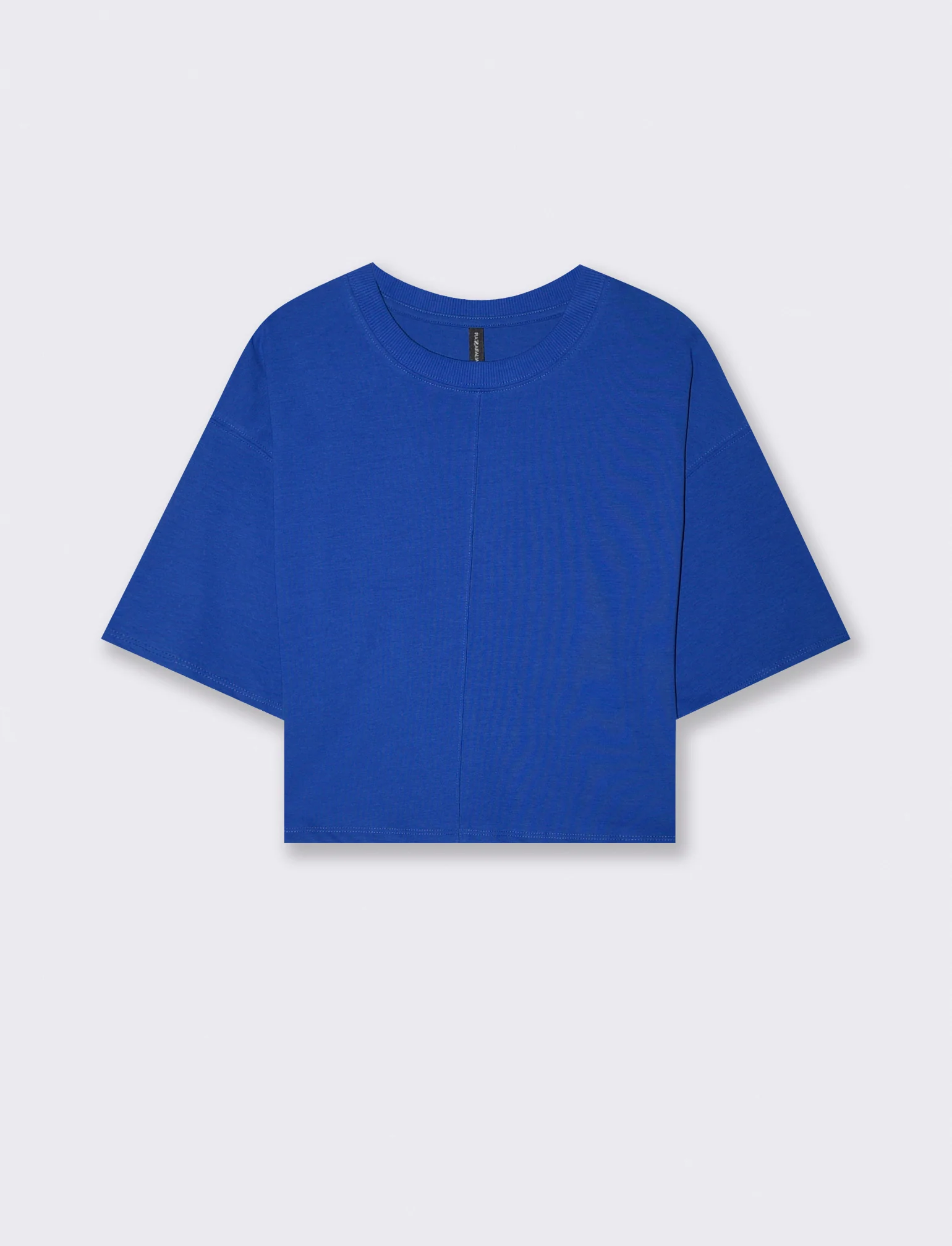 T-Shirt Crop in Cotone - Royal