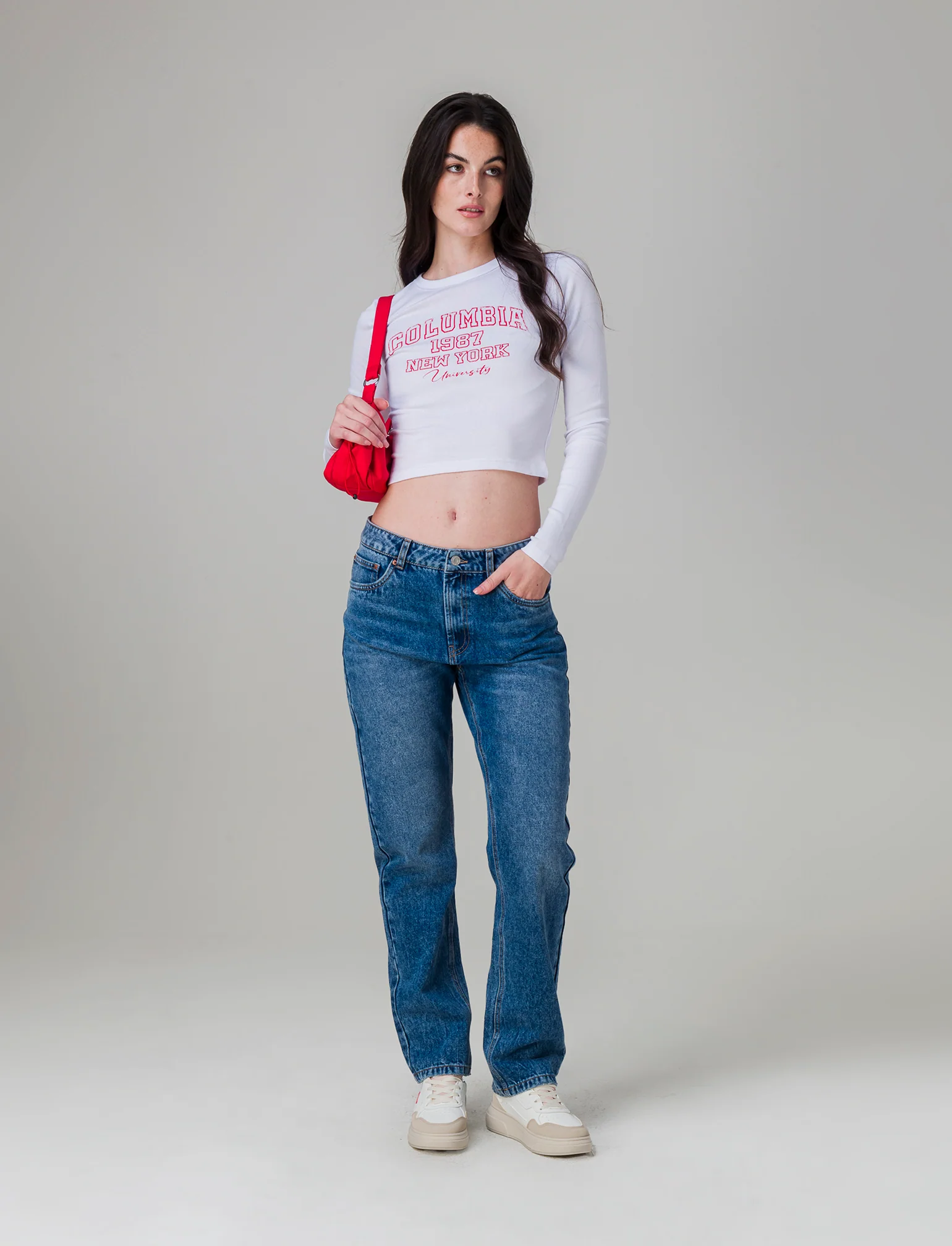 T-shirt crop manica lunga da donna - var 2 - Image 3
