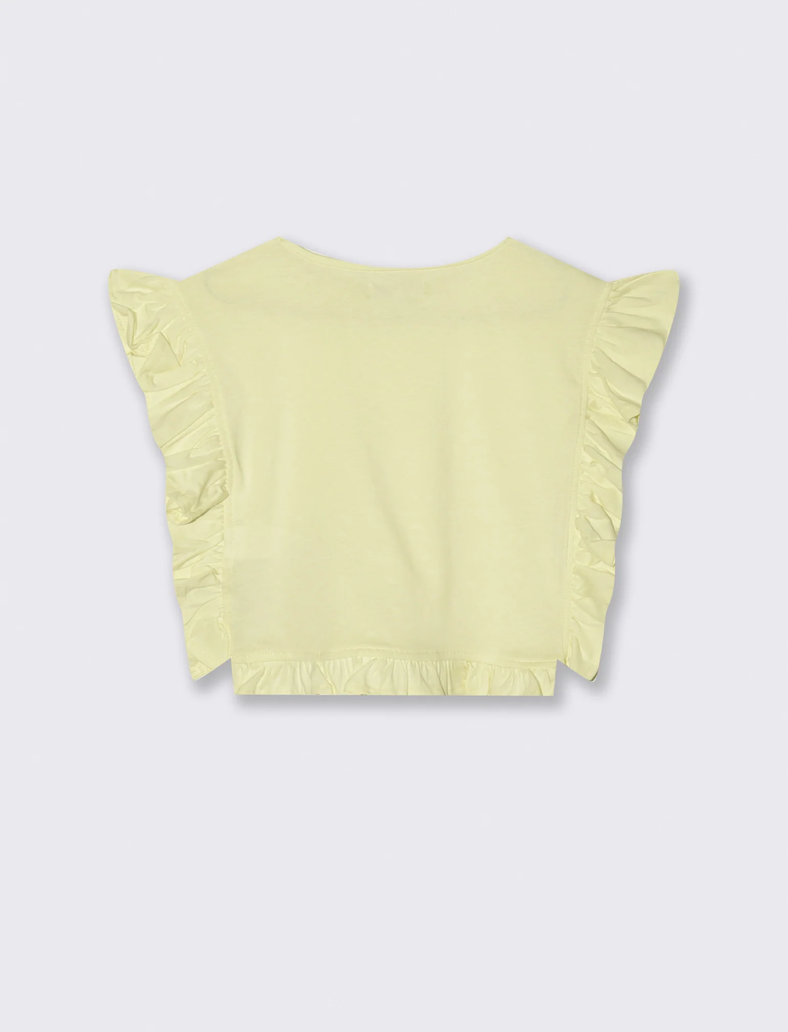 T-shirt da bambina con rouches e arricci - Giallo - Image 2