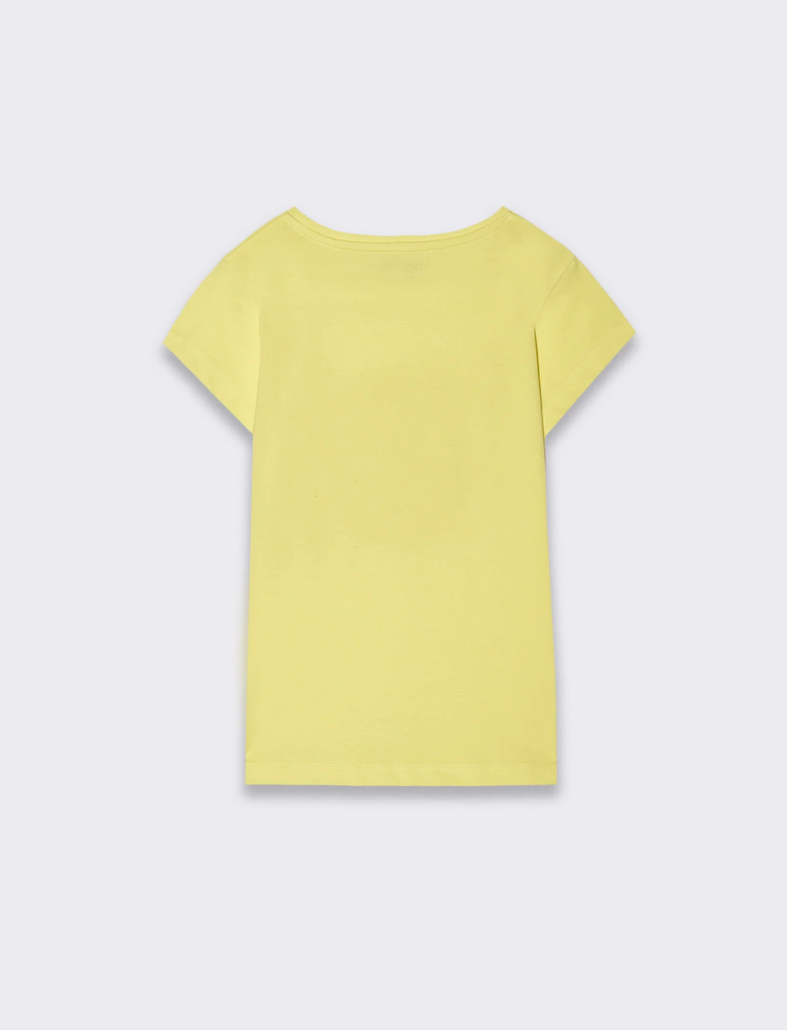T-shirt da bambina con stampa monocolore - Giallo - Image 4