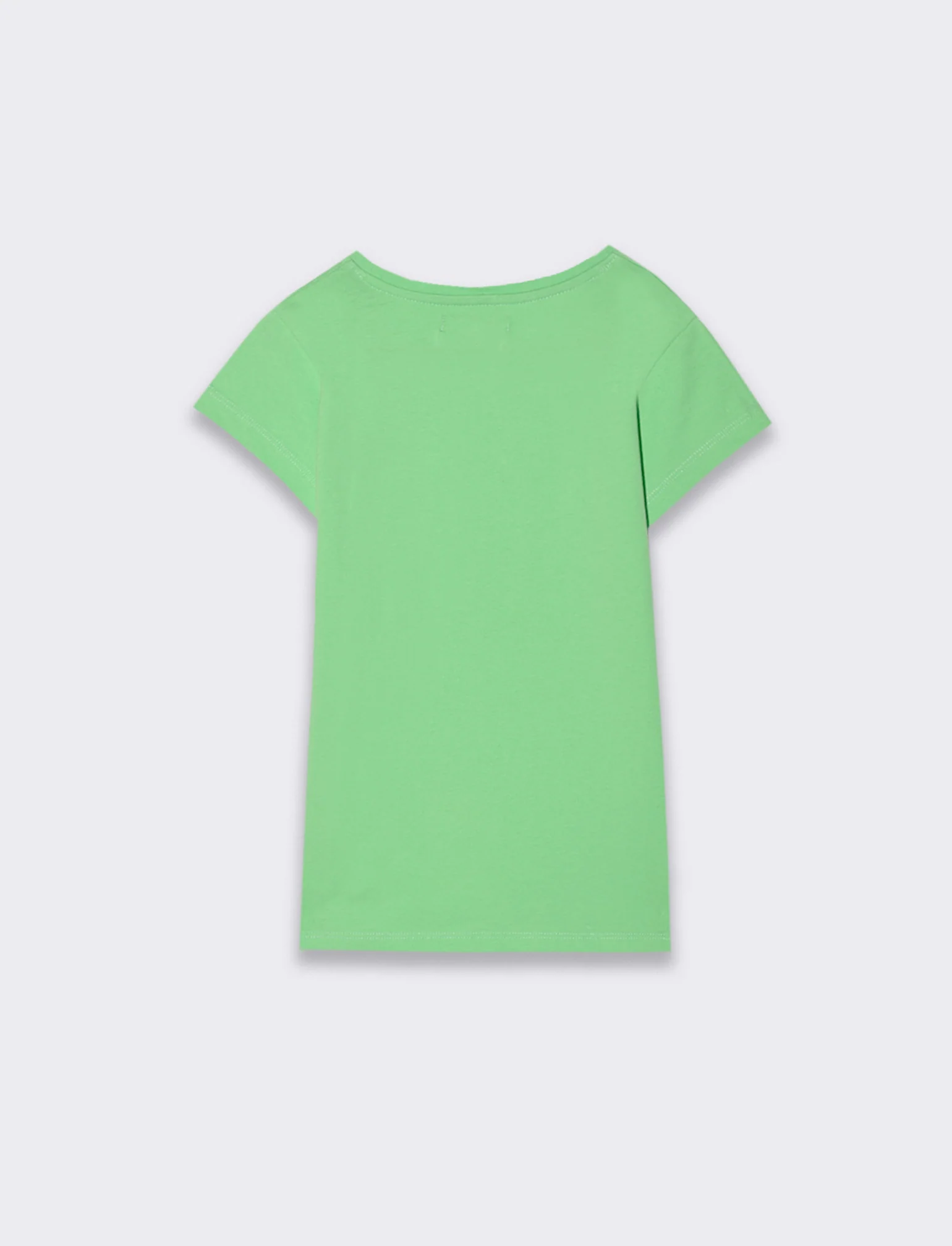 T-shirt da bambina con stampa monocolore - Verde - Image 2
