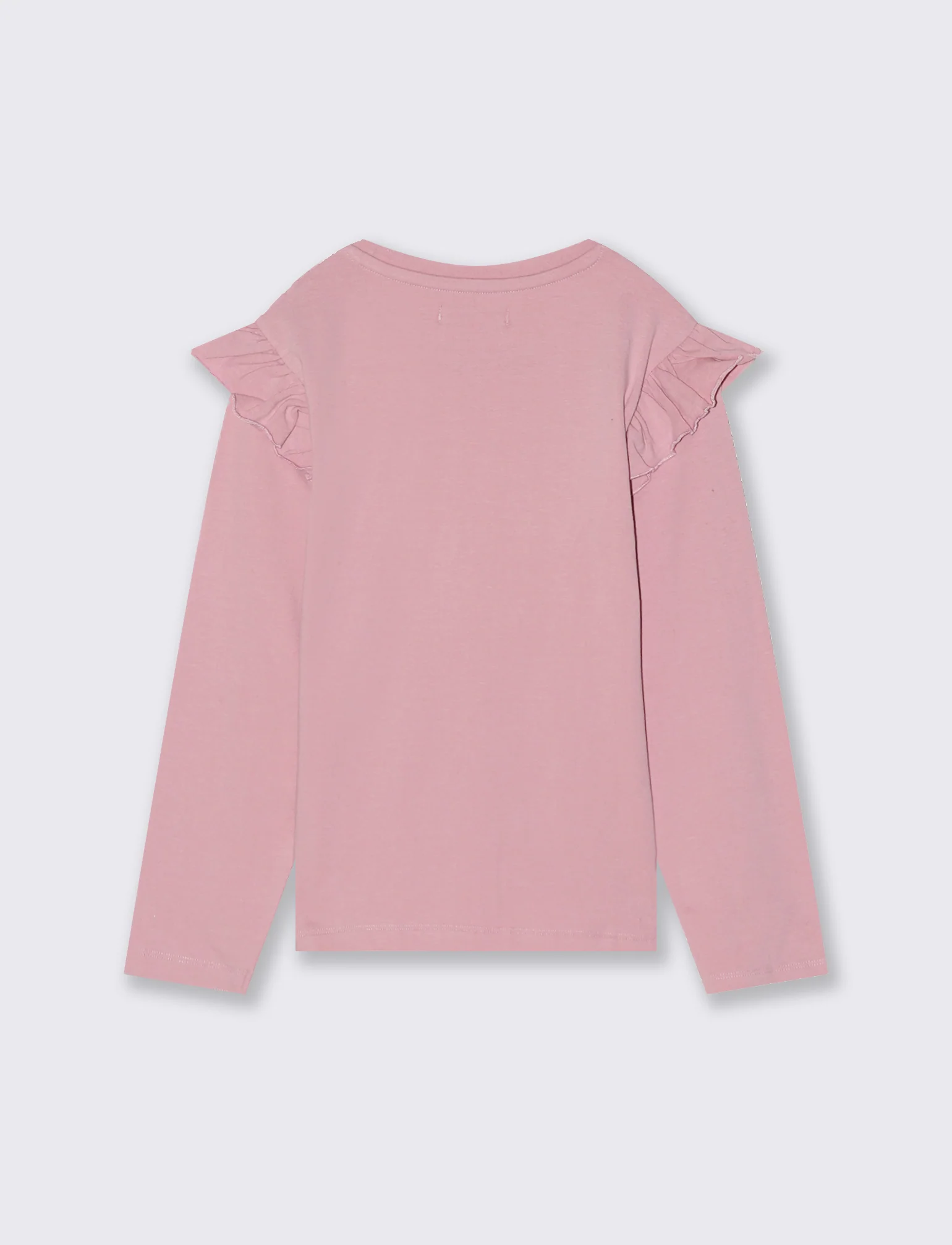 T-shirt da bambina manica lunga con stampa e paillettes. - Rosa - Image 2