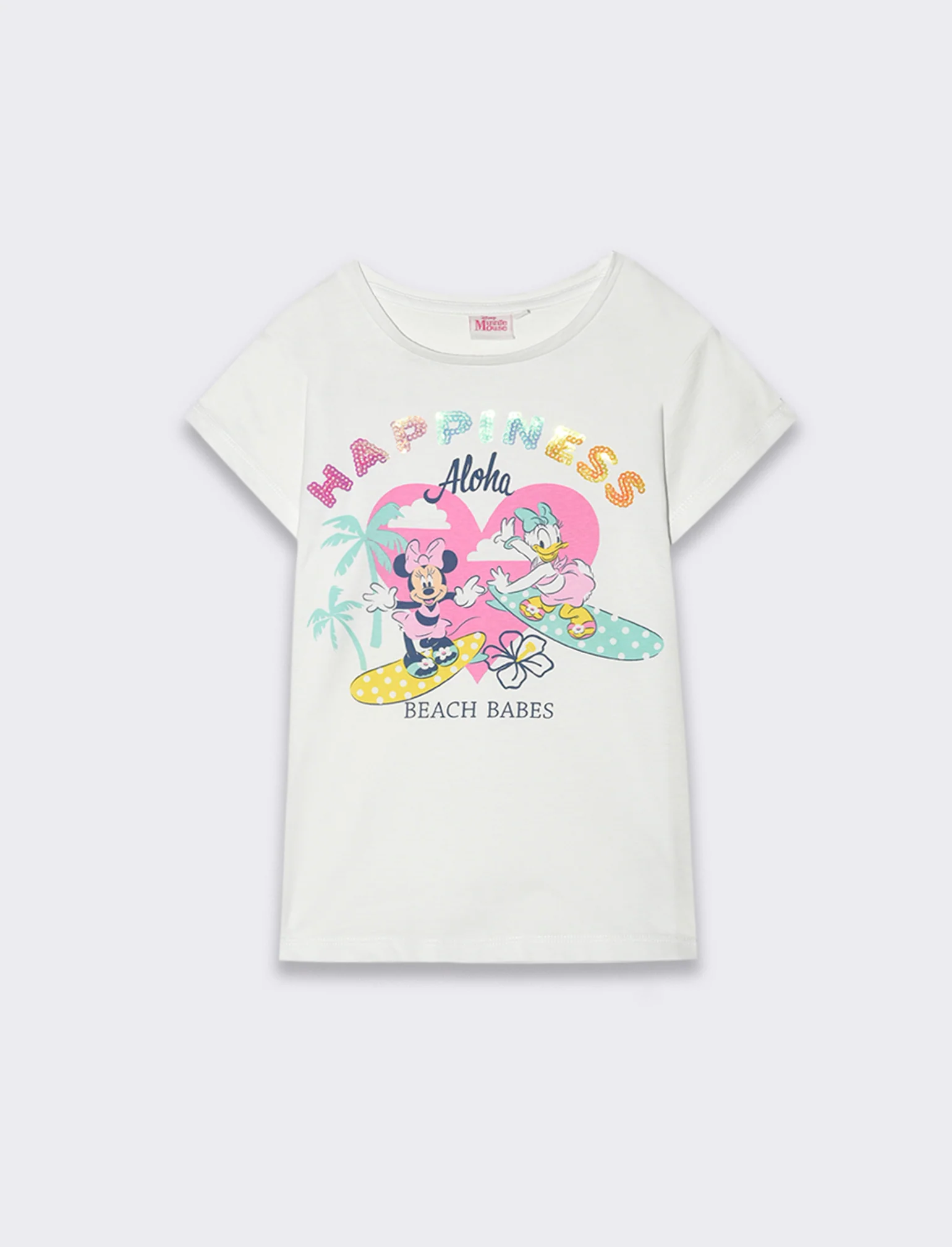 T-shirt Disney Minnie and Daisy con paillettes da bambina - Bianco - Image 4
