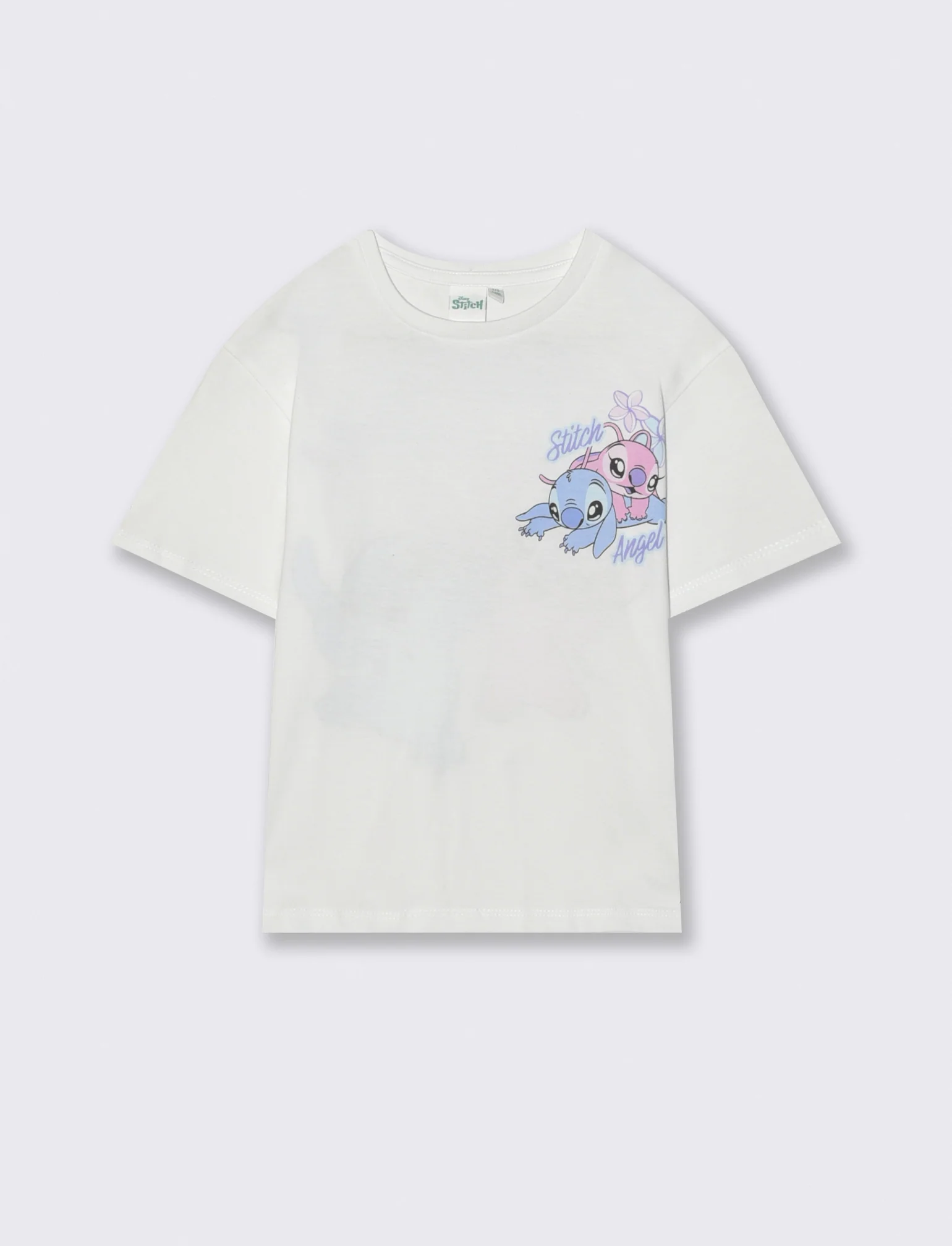 T-shirt Disney Stitch mezza manica comoda - Bianco