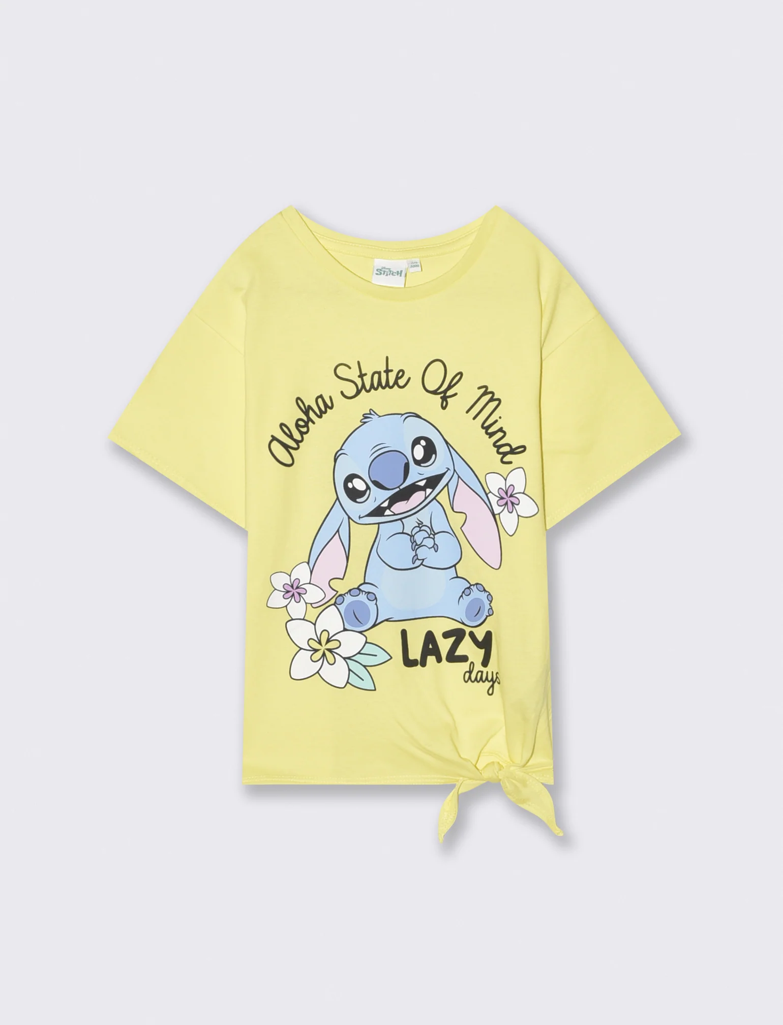 T-shirt Disney Stitch mezza manica in cotone - Giallo