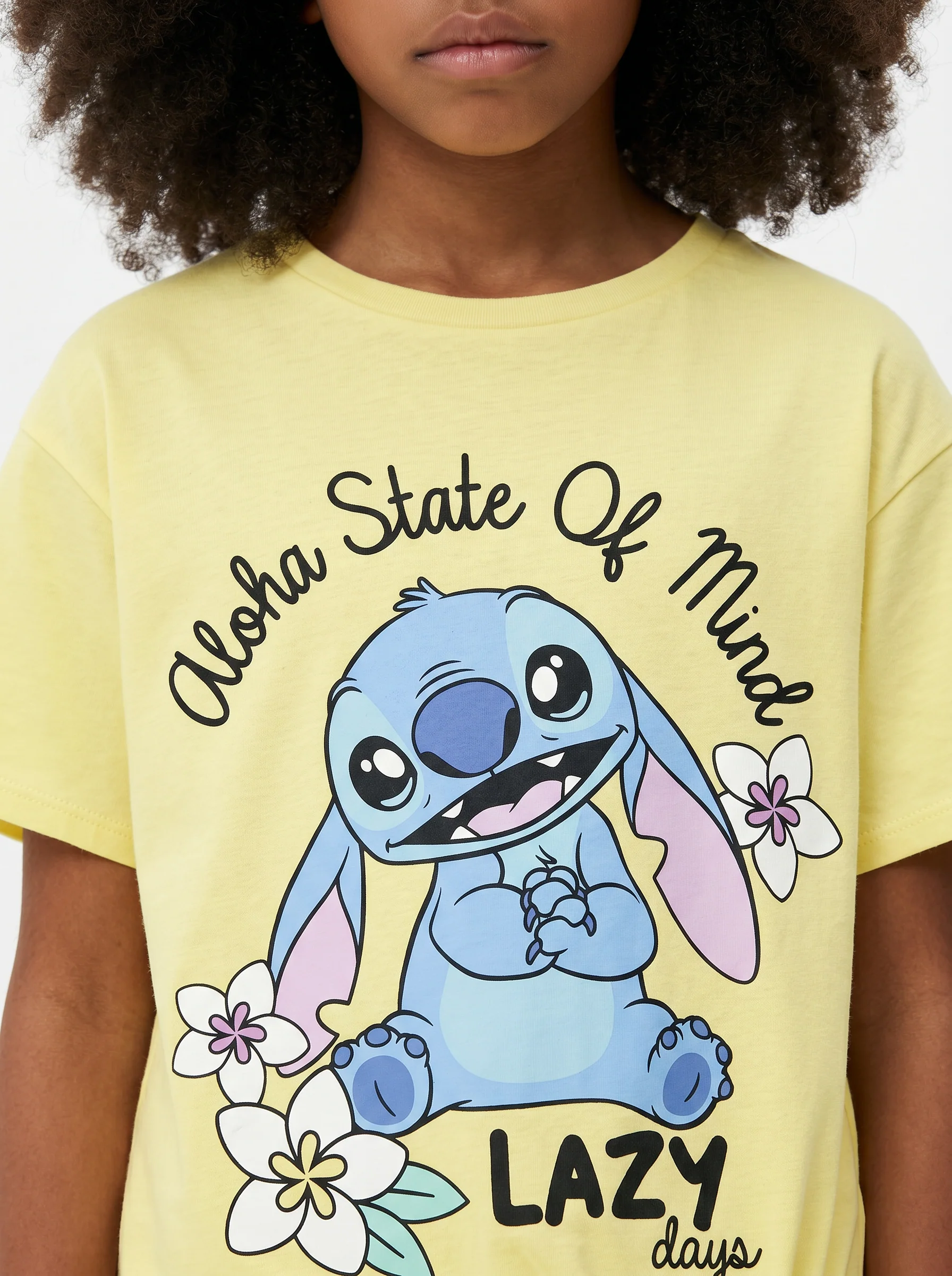 T-shirt Disney Stitch mezza manica in cotone - Giallo - Image 3