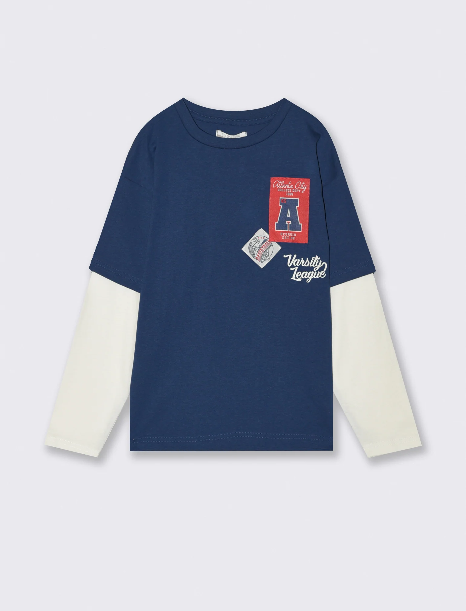 T-shirt doppia manica sporty. - Blu - Image 3
