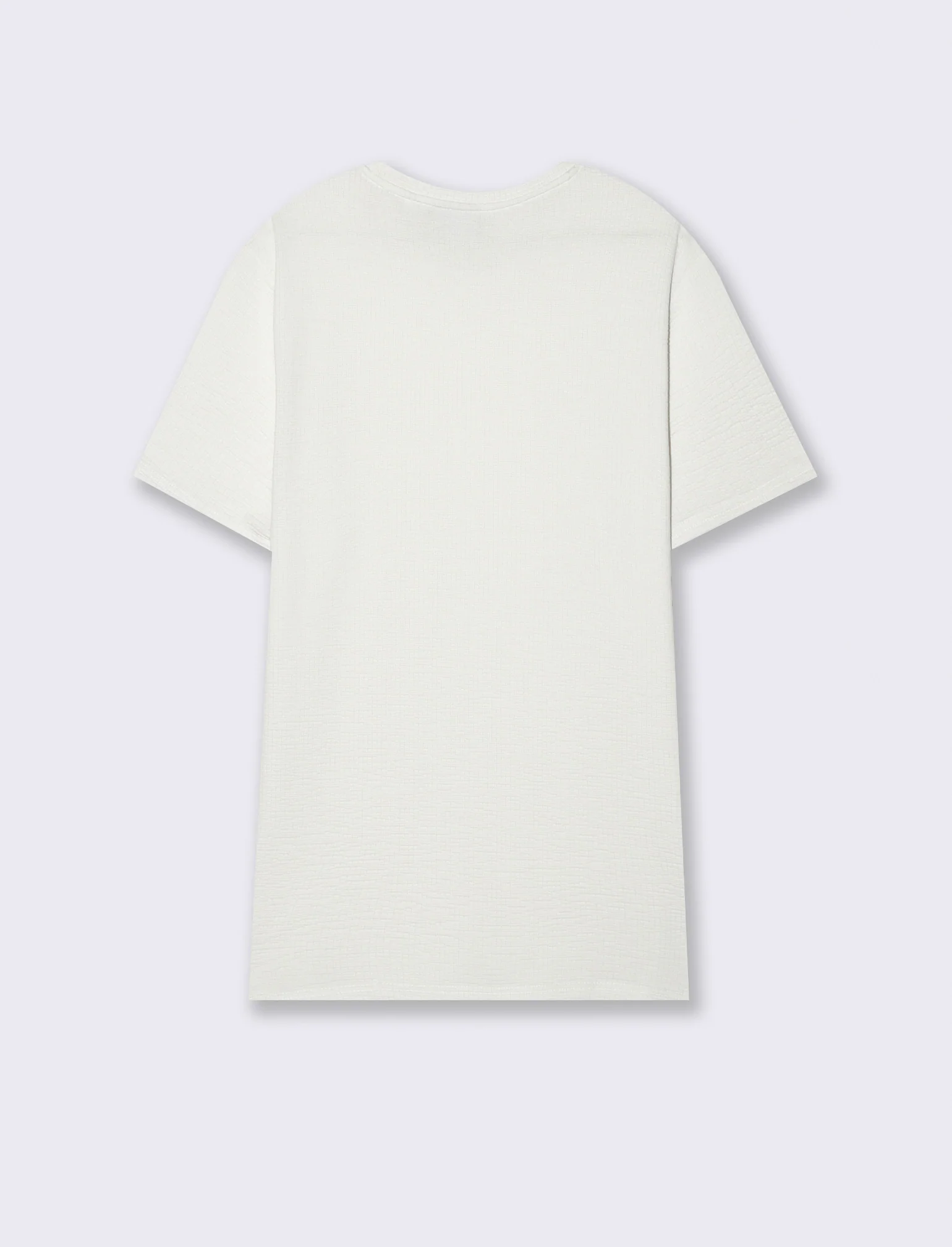 T-shirt effetto maglia jacquard da uomo - Bianco - Image 2