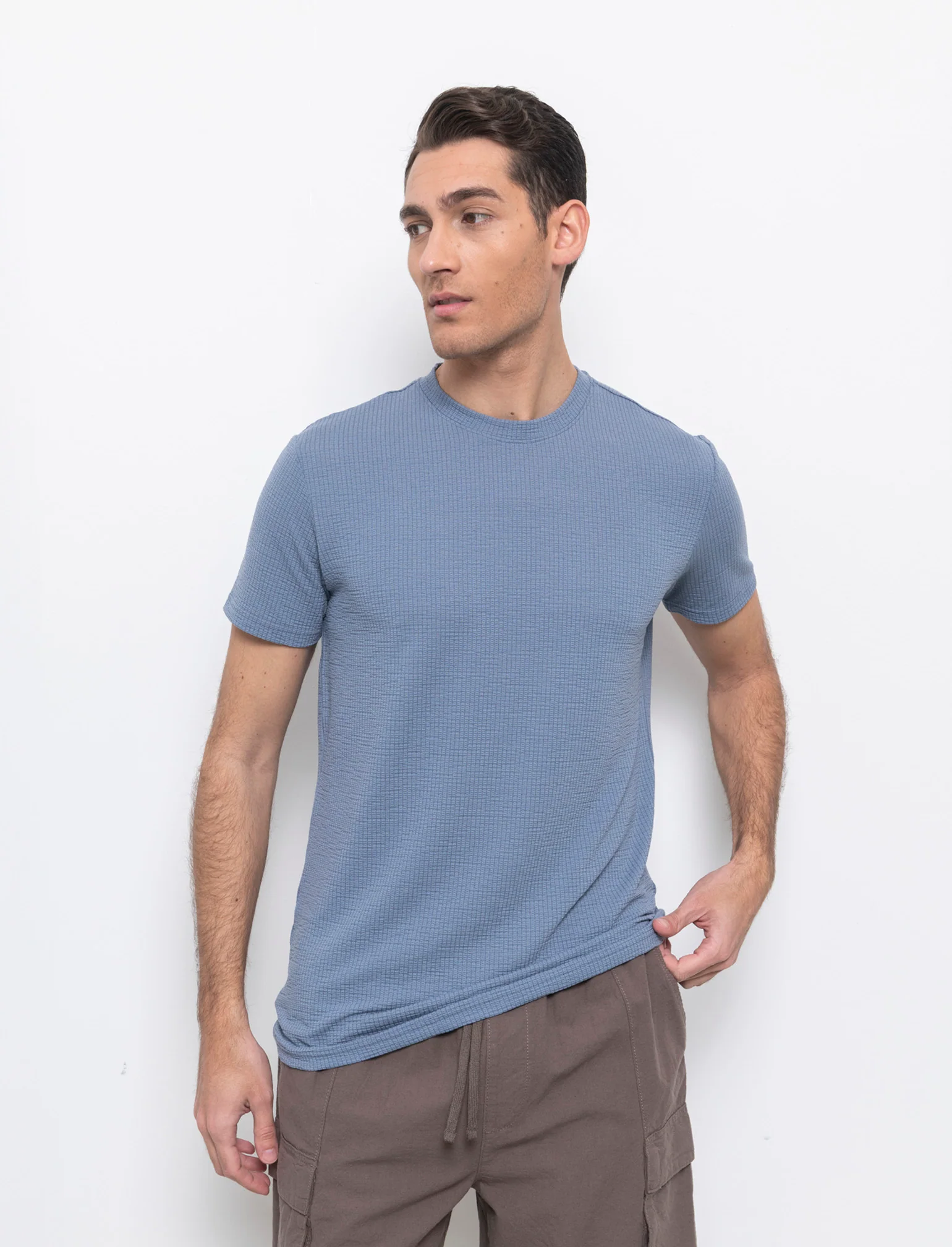 T-shirt effetto maglia jacquard da uomo - CARTA DA ZUCCHERO - Image 3