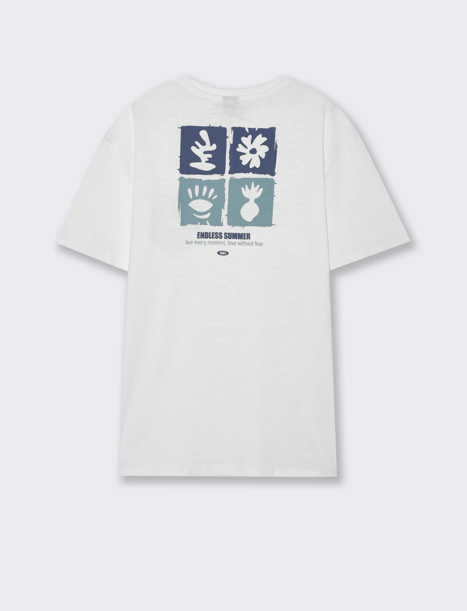 T-shirt effetto maglina con stampa puffy da uomo - Bianco - Image 5