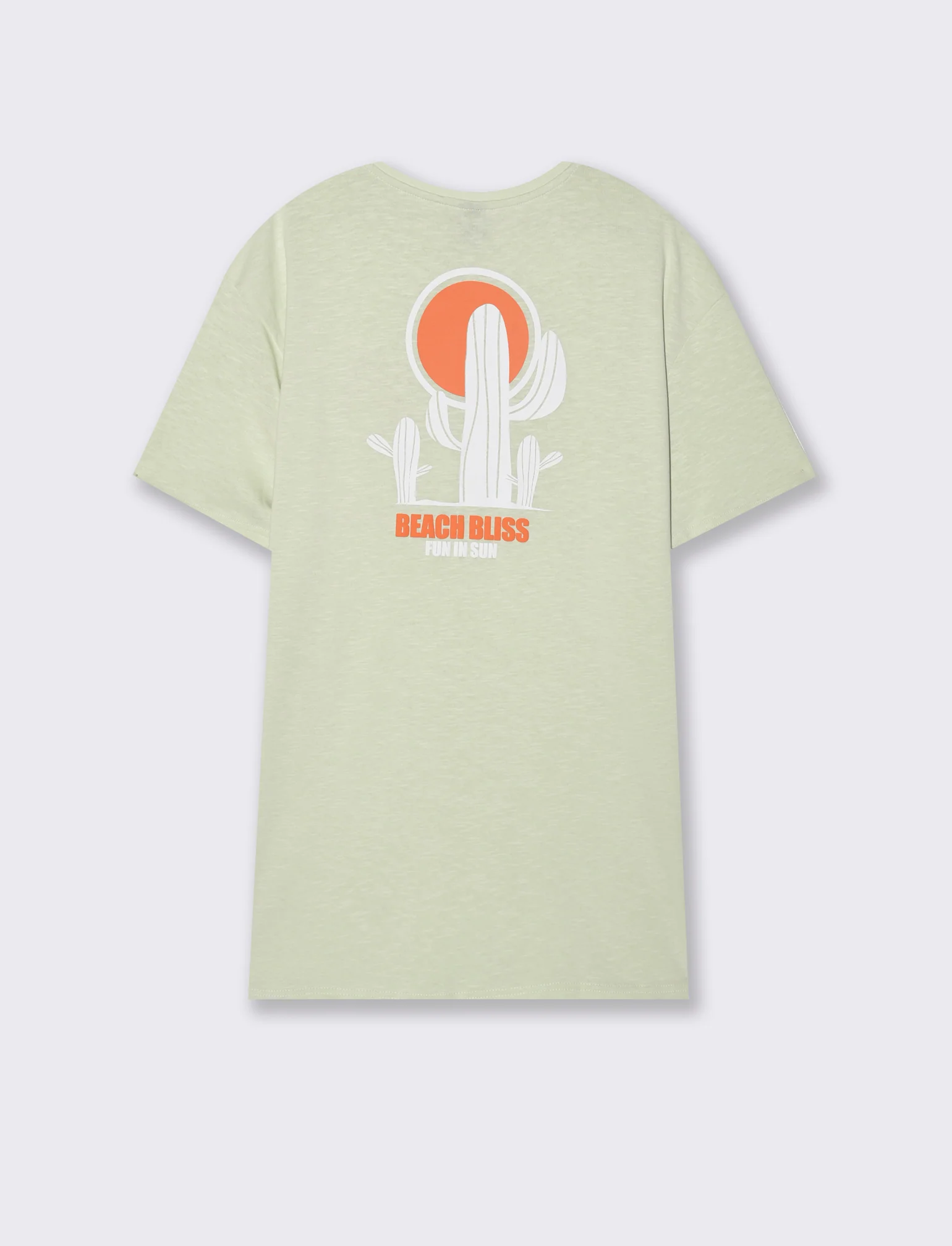 T-shirt effetto maglina con stampa puffy da uomo - Verde - Image 4