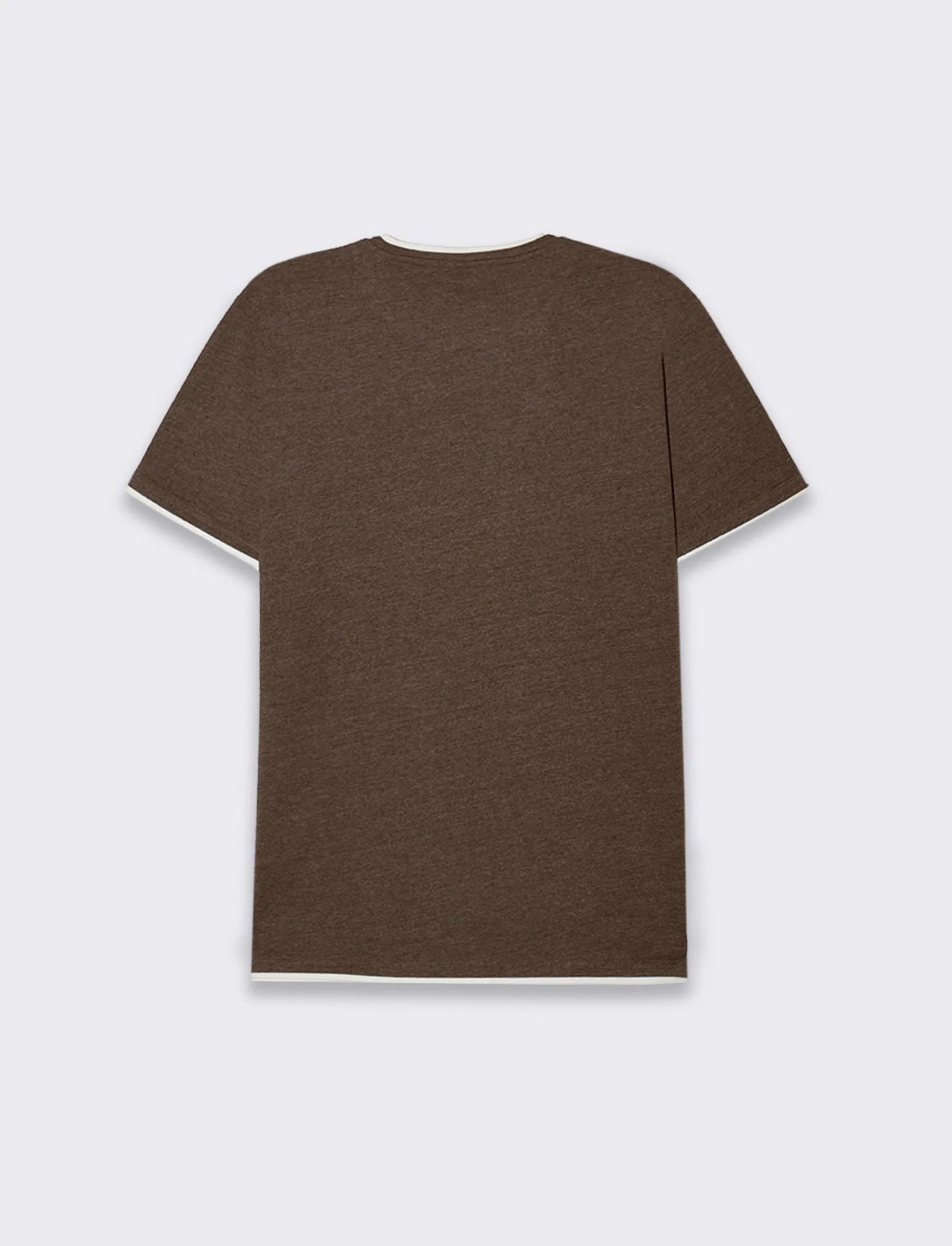 T-shirt effetto melange con tasca da uomo - Moro - Image 2