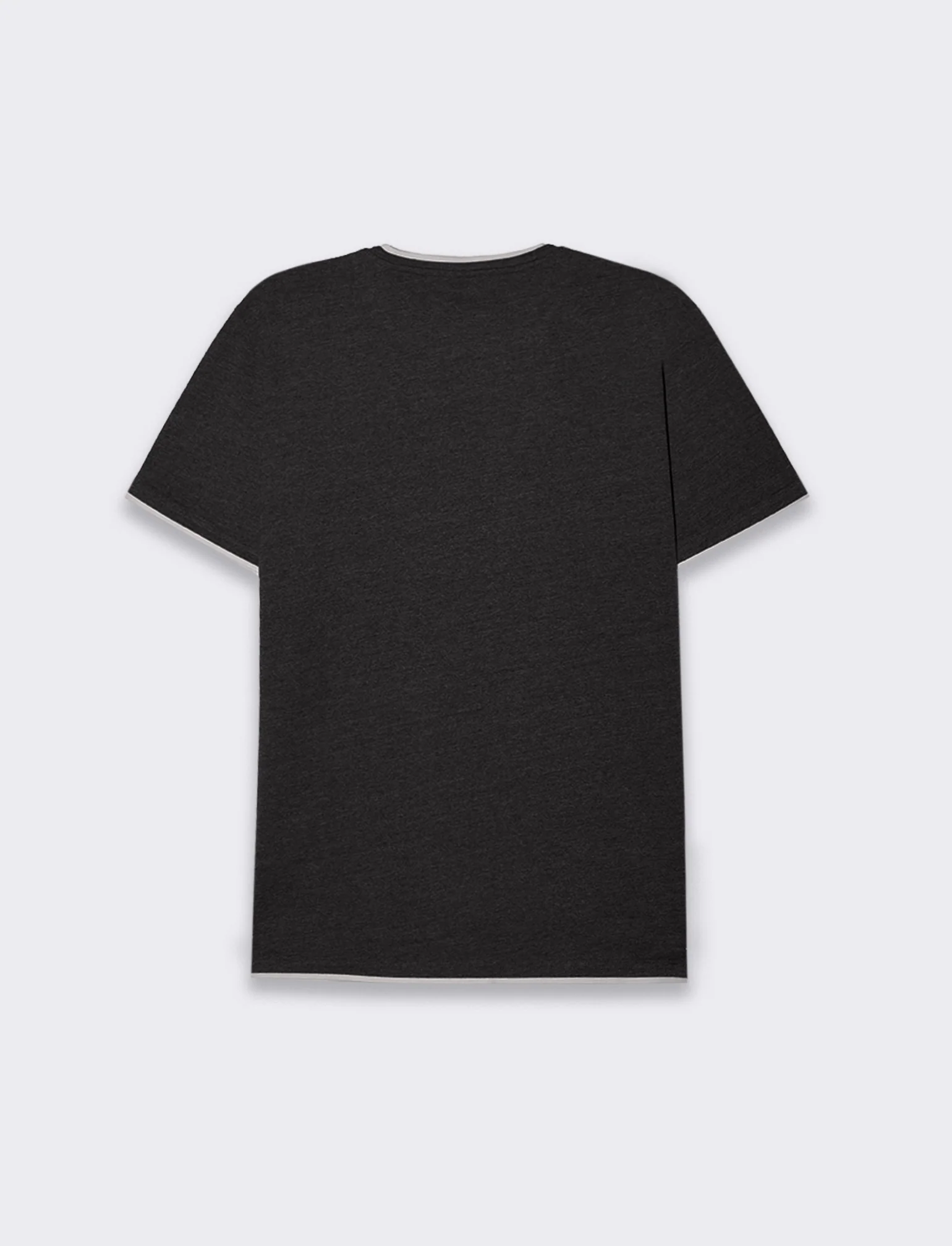 T-shirt effetto melange con tasca da uomo - Nero - Image 2
