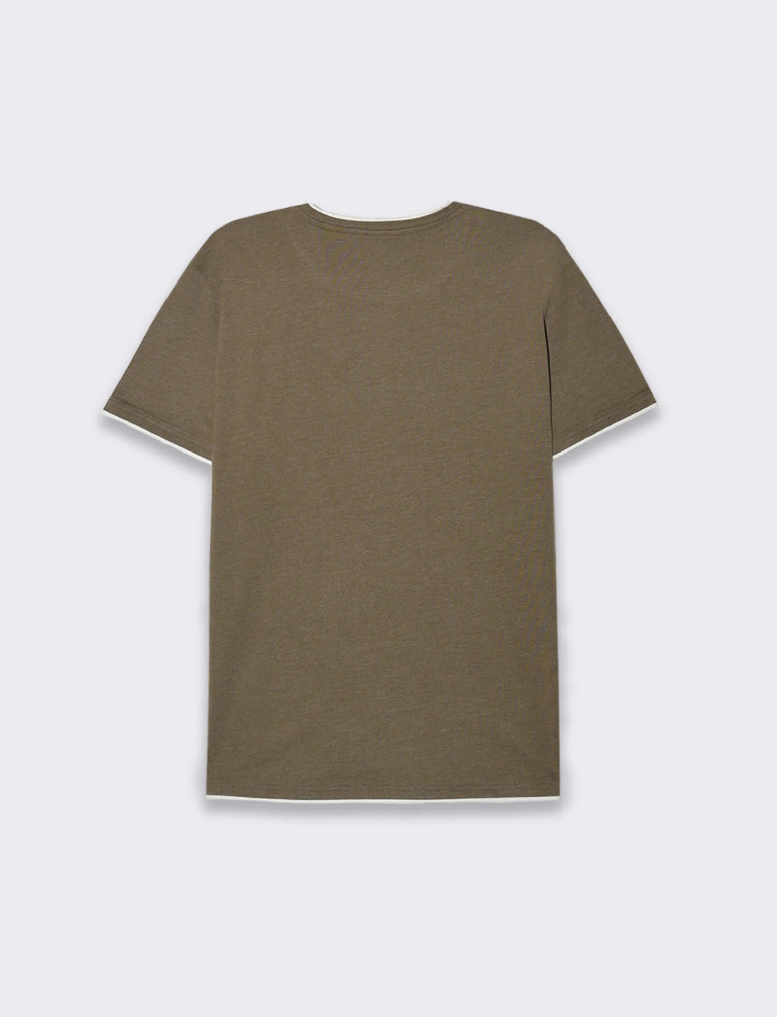 T-shirt effetto melange con tasca da uomo - Verde kaki - Image 2