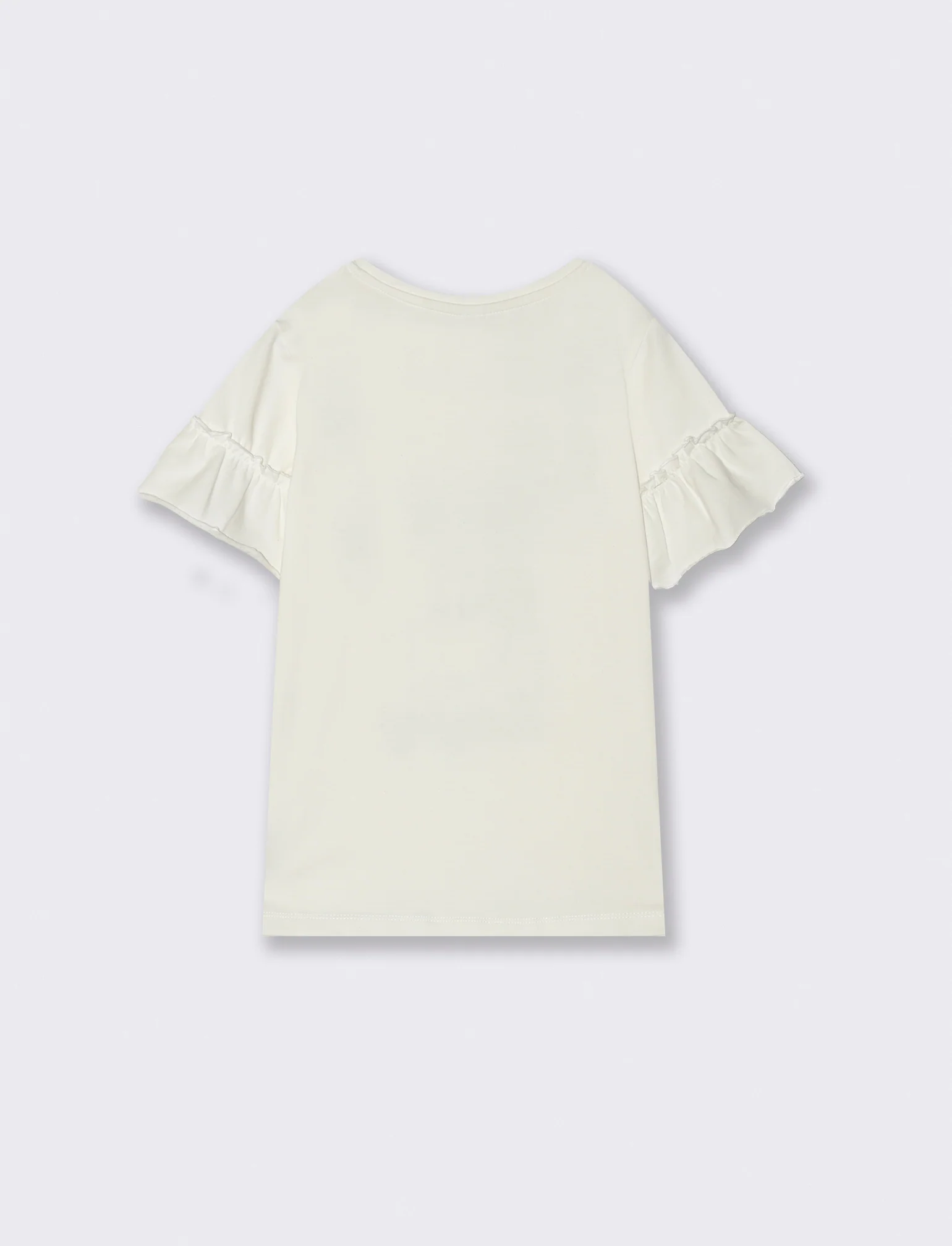 T-shirt elegante da bambina con rouches - Bianco latte - Image 4