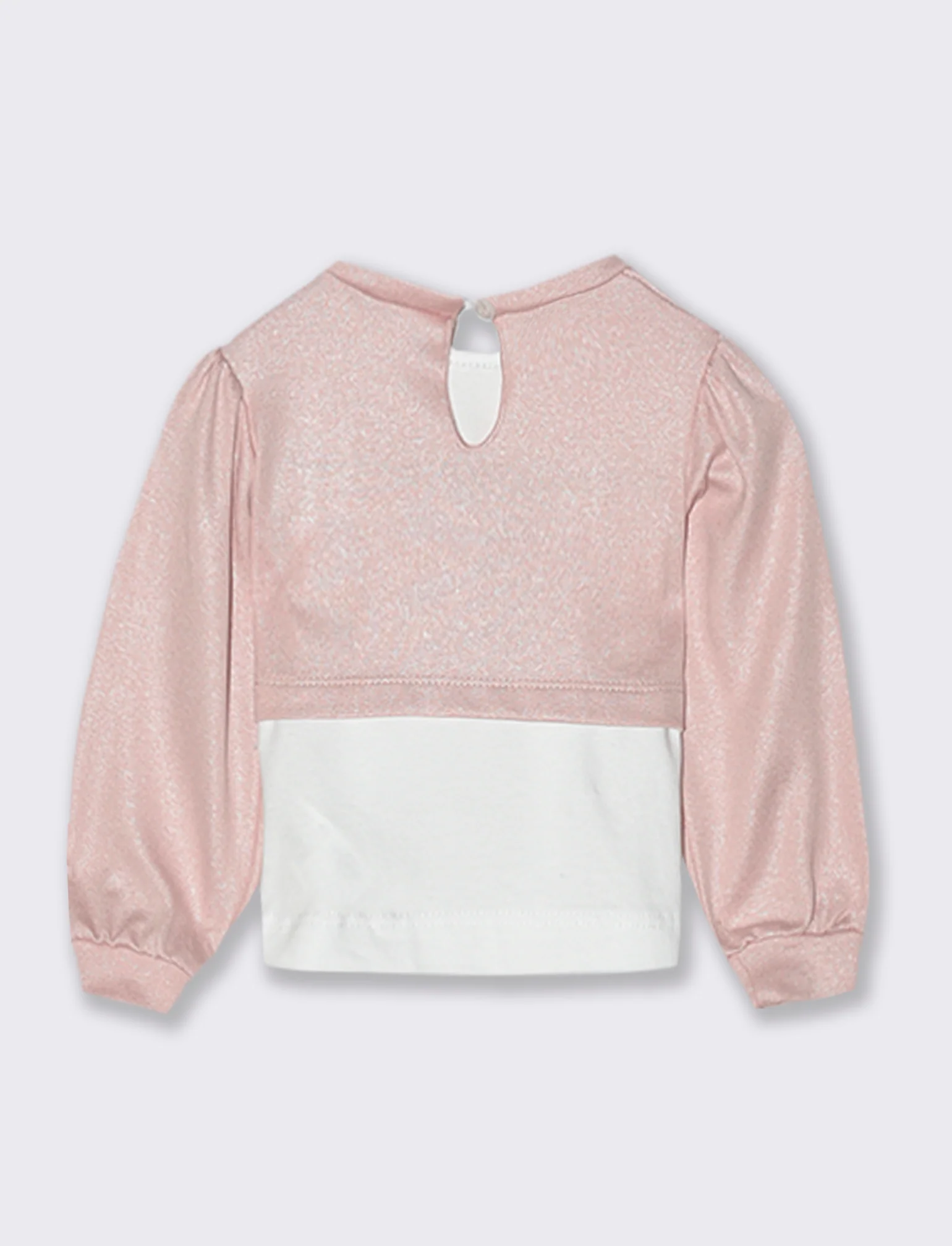 T-shirt elegante manica lunga da neonata con cardigan cucito. - Rosa - Image 2